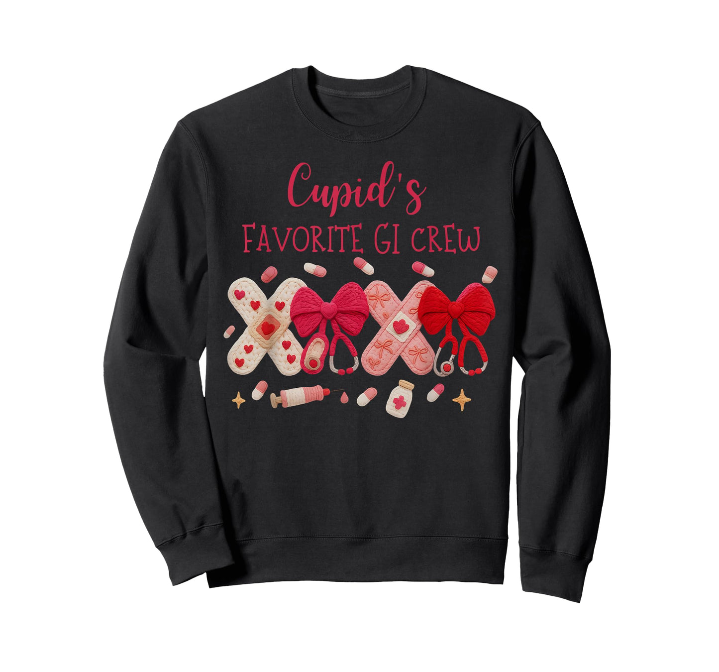 Faux Yarn XOXO Cupid's Favorite GI Crew Nurse Valentine Day T-Shirt