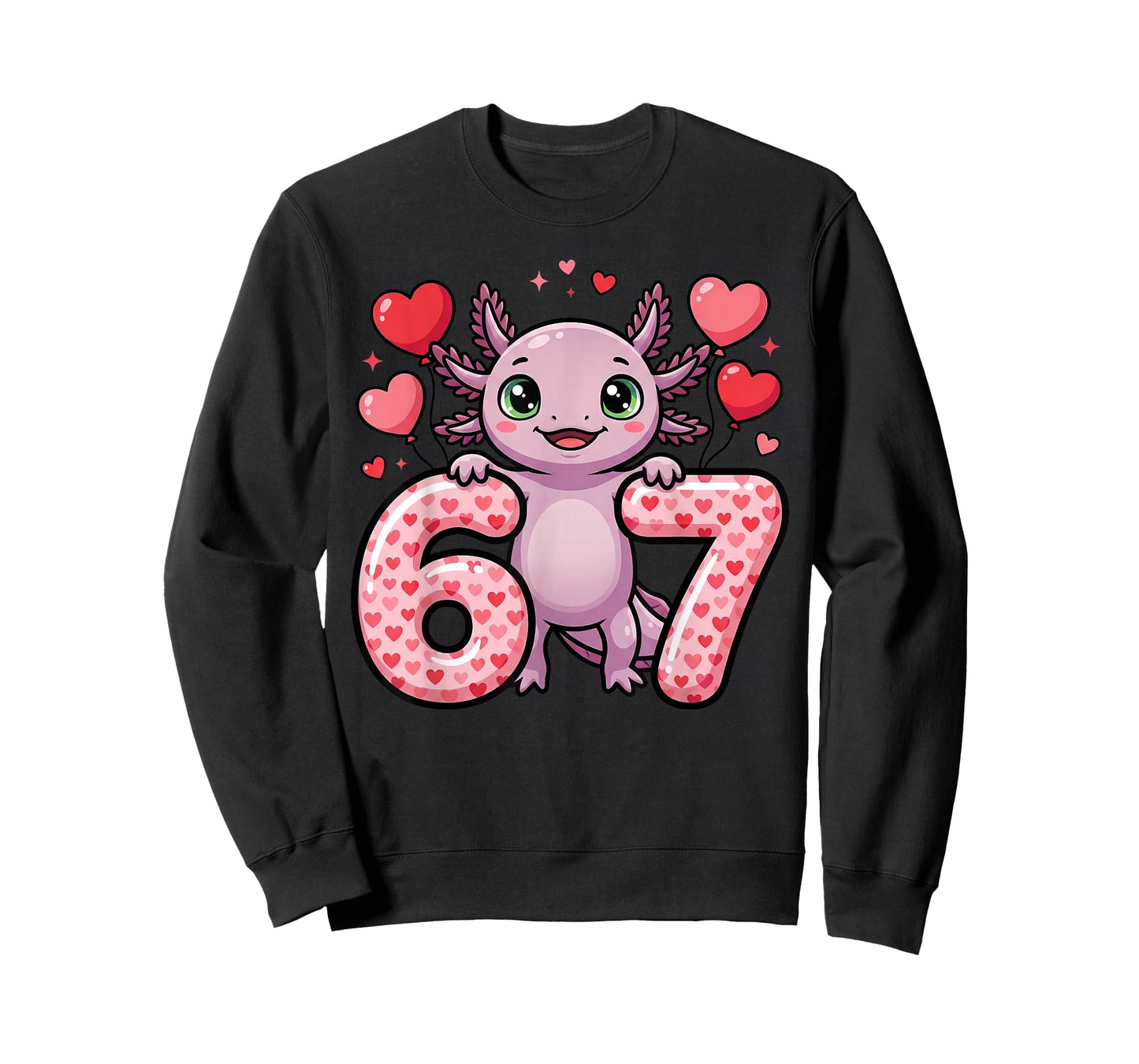 Cute 67 Heart Axolotl Love T-Shirt