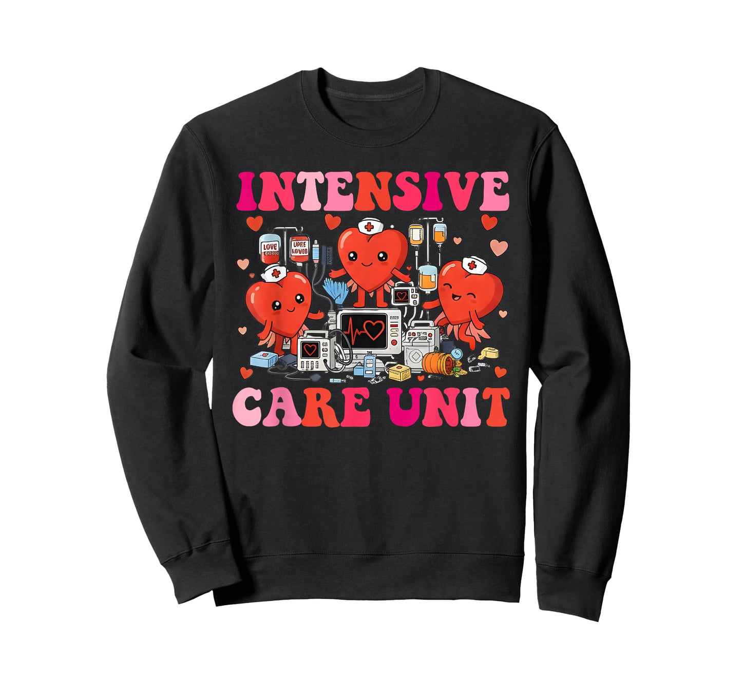 Valentines Day Nurse Intensive Care Unit ICU Nurse T-Shirt
