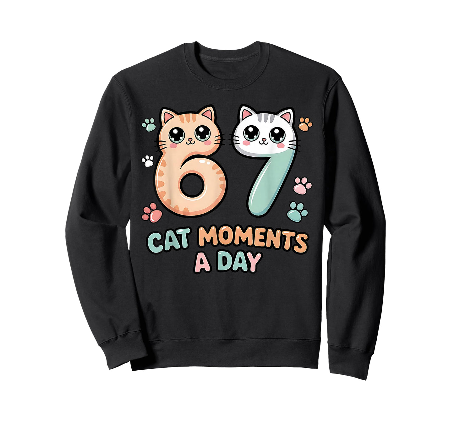 Kawaii Cat Six Seven Alpha Gen Slang 67 Cat Moments A Day T-Shirt