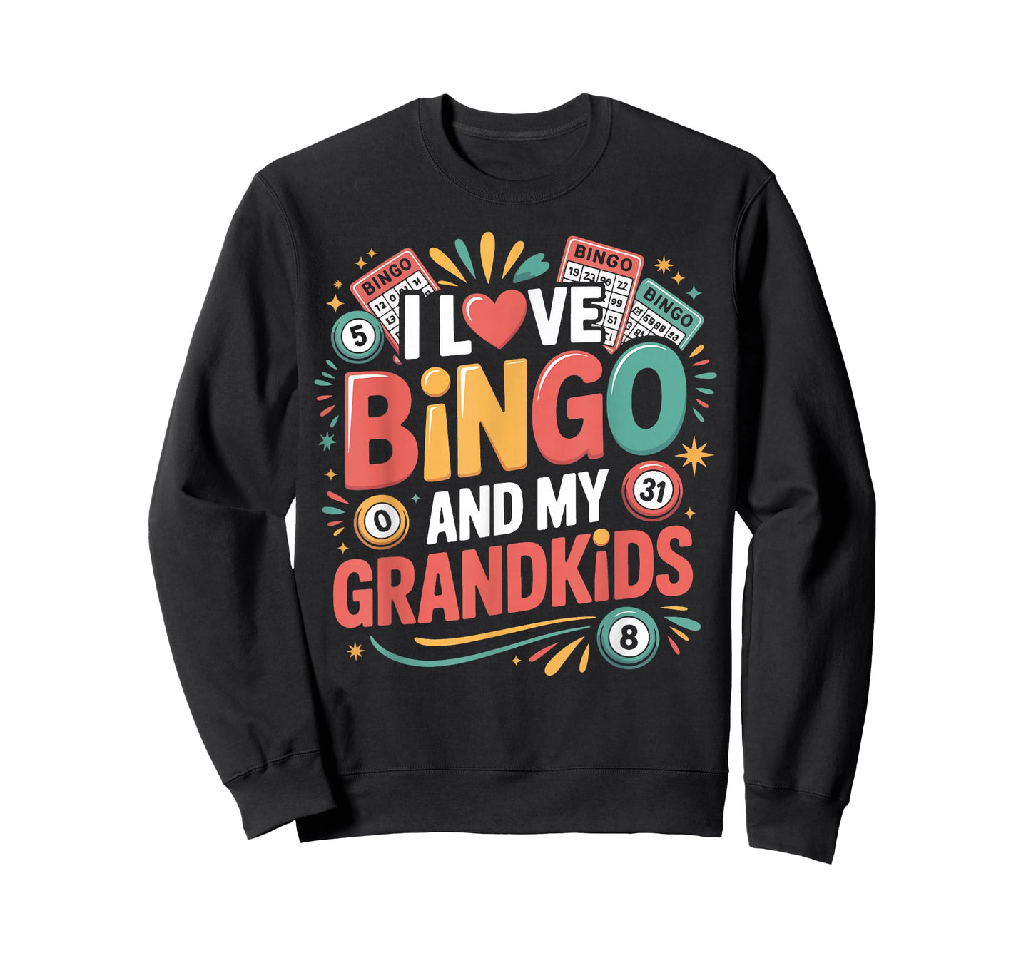 Bingo Player Grandma Grandpa I Love Bingo and My Grandkids T-Shirt