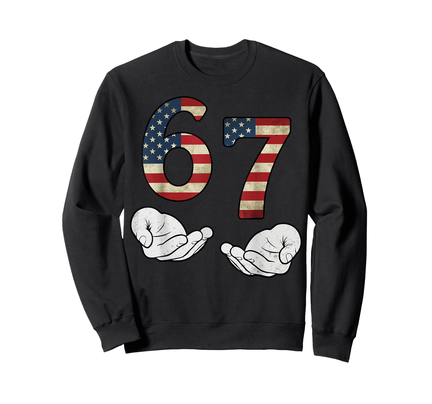 US Flag 6 7 Distressed Six Seven Italian Brainrot 67 USA T-Shirt