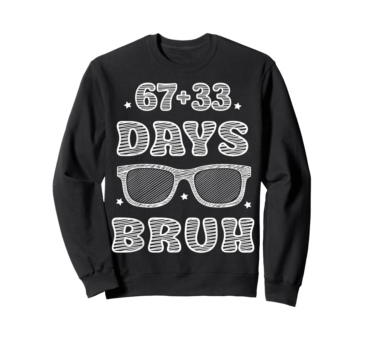 Funny 67 + 33 Days Bruh 100 Days of School Kids Boy Young T-Shirt