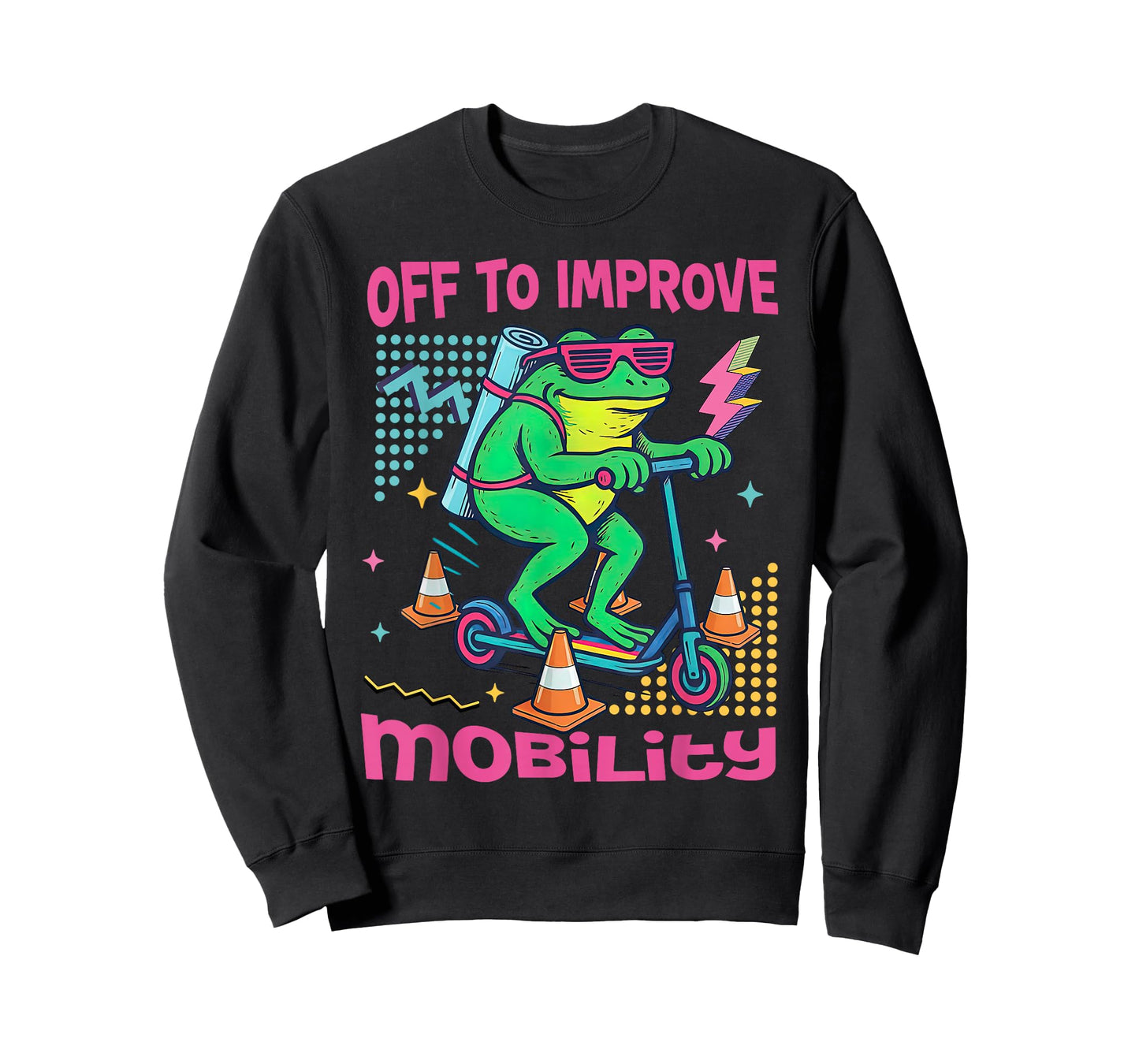 Off to Improve Mobility Retro Physical Therapy Frog Scooter T-Shirt