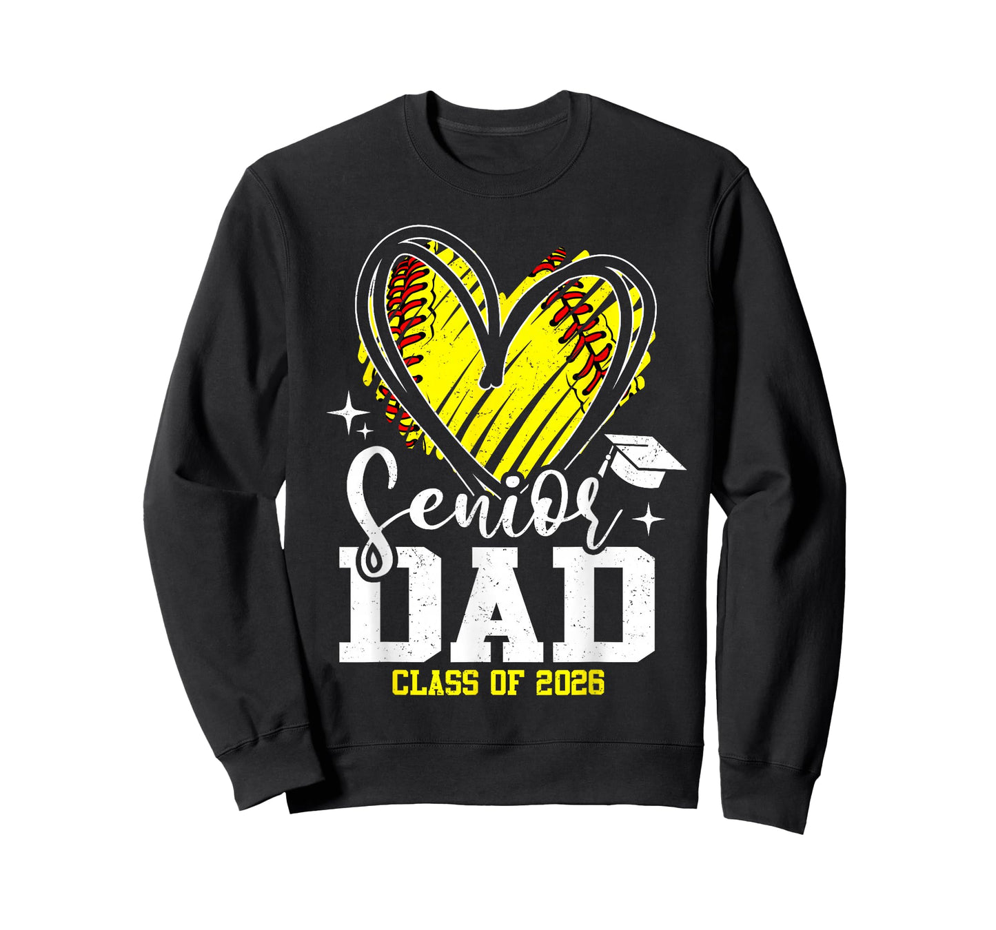 Senior Dad Class of 2026 Softball Graduation Heart T-Shirt