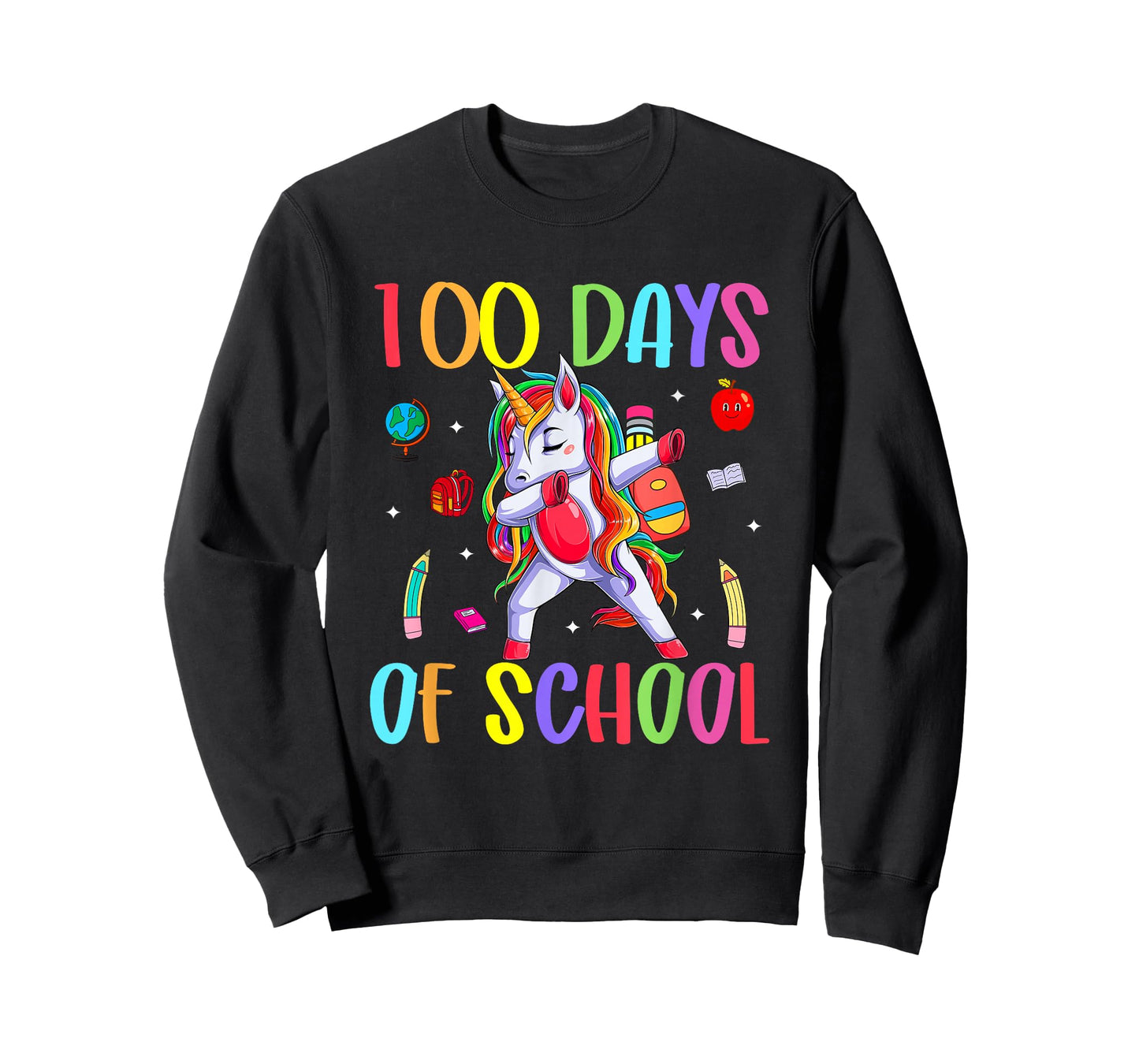 Happy 100th Day of School Kids Girls Unicorn Teacher Student T-Shirt