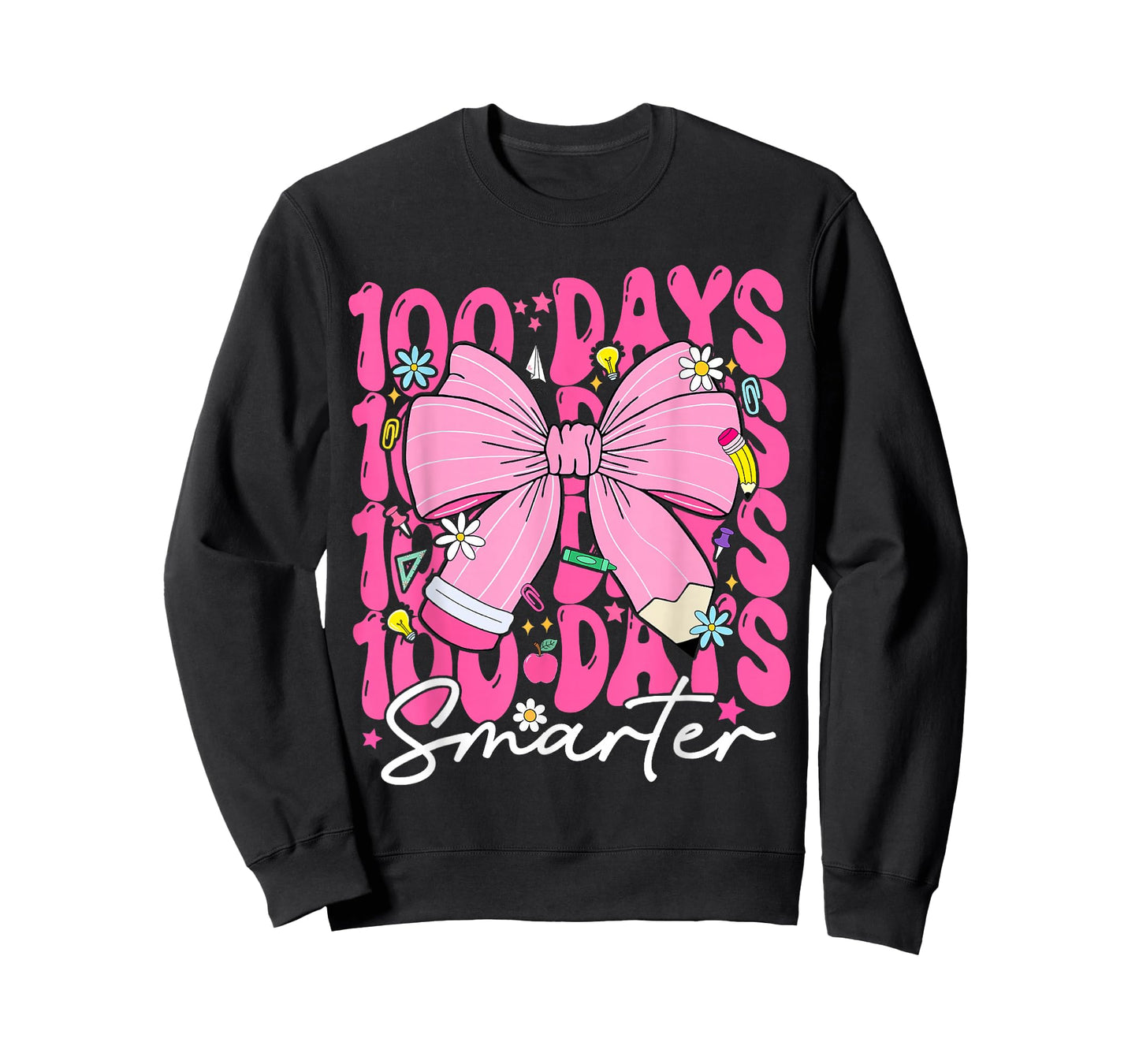 100 Days Smarter Kids Girls Happy 100th Day of School Kids T-Shirt