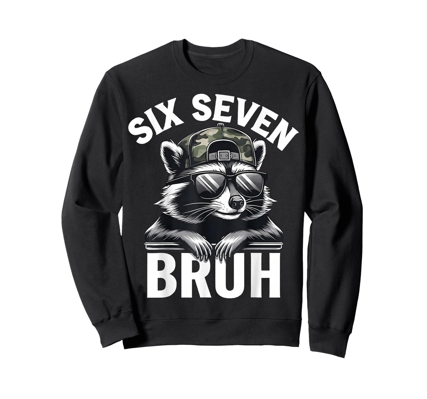 Six Seven 6 7 Raccoon Graphic Funny Gift for Men Kids Boys T-Shirt