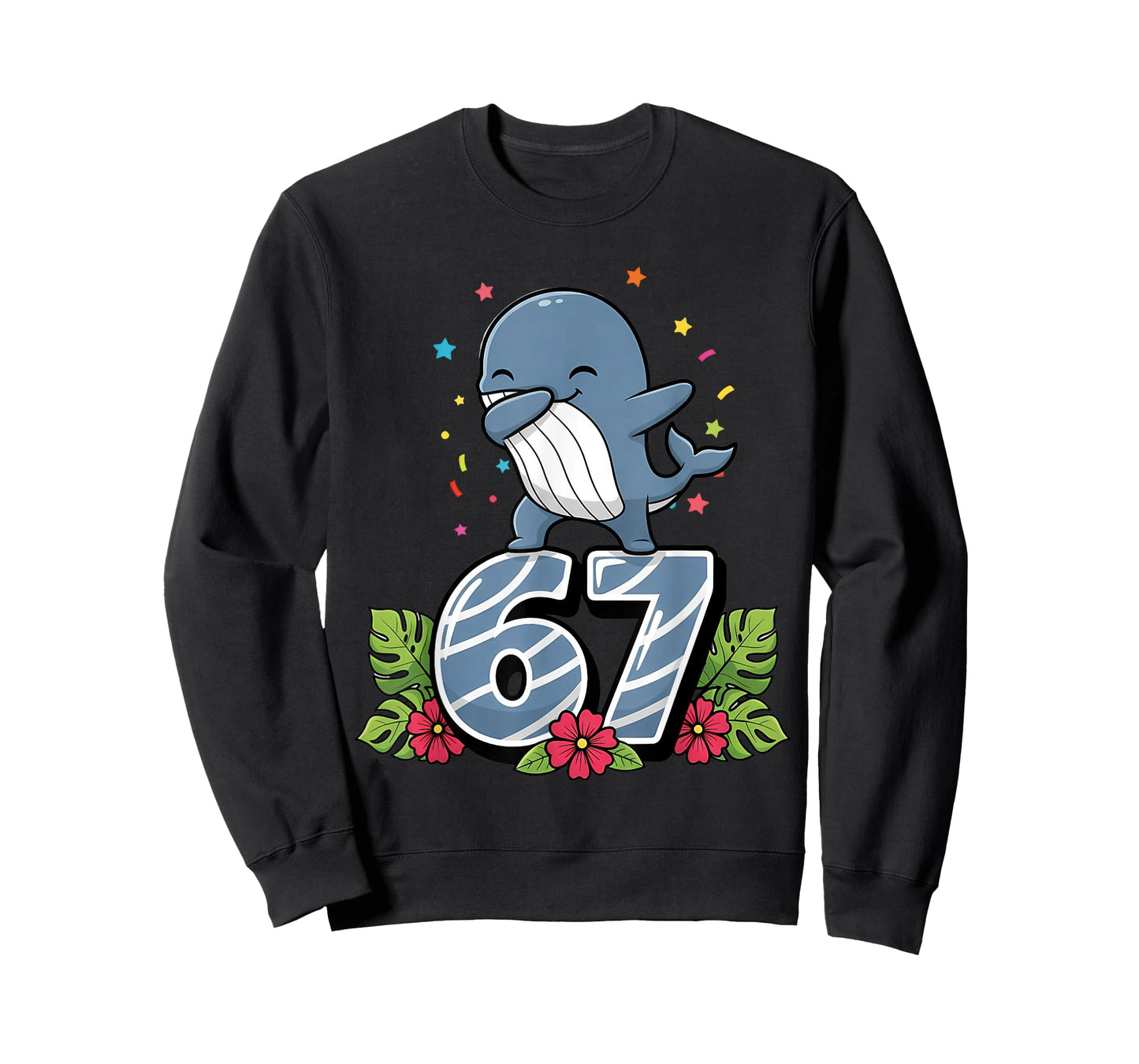 Six Seven Meme Dabbing Baby Whale 67 Funny Gen Z Apha T-Shirt