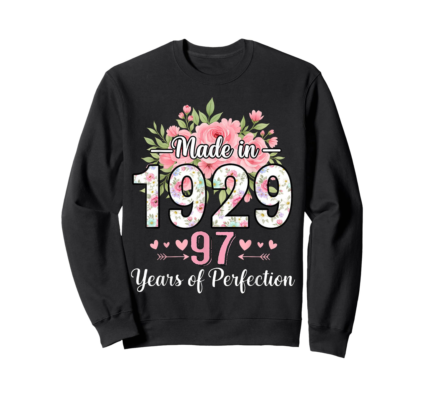 Made in 1929 Floral 97th Birthday Gifts Women 97 Years Old T-Shirt