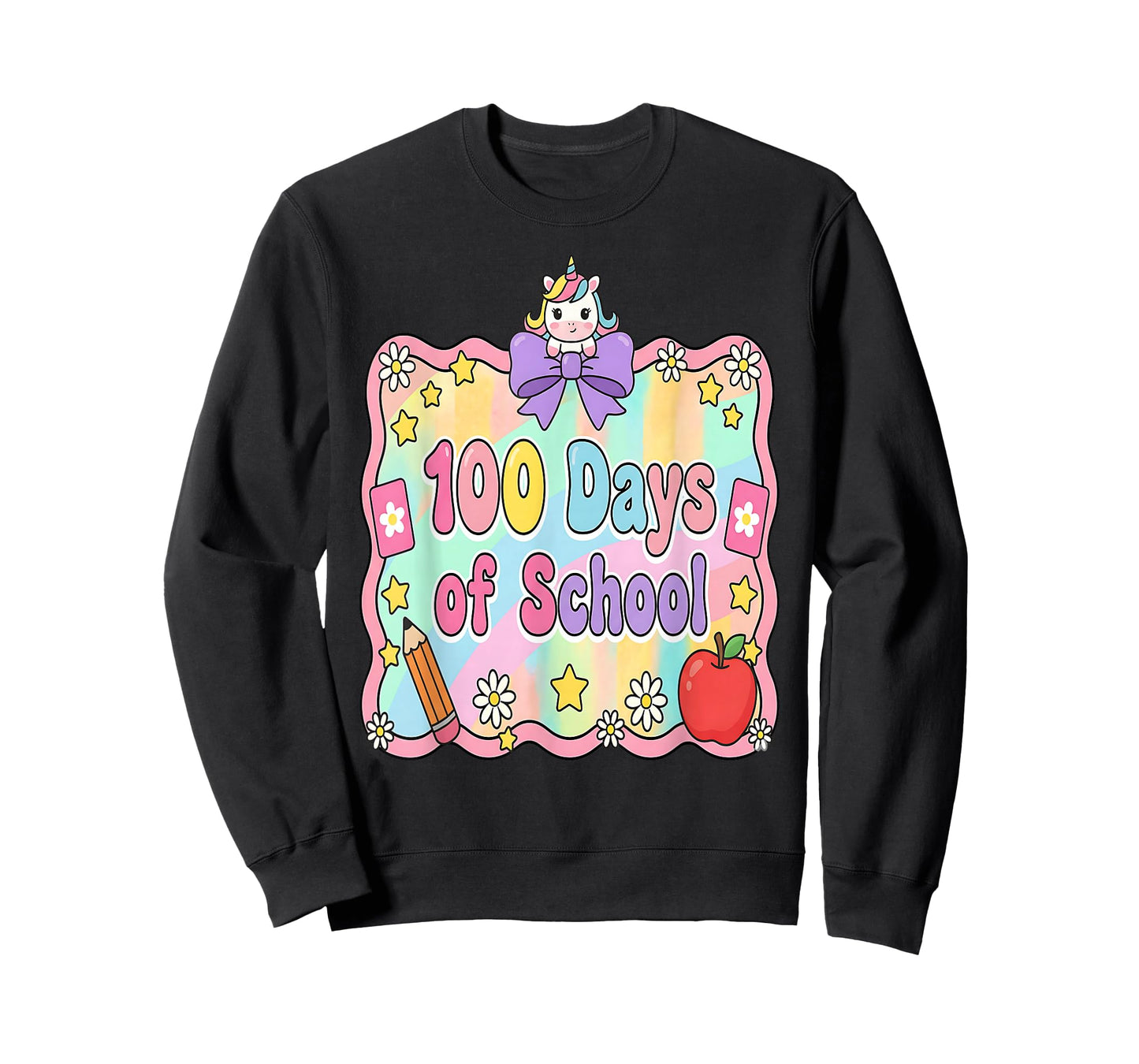 100 Days of School Girls Unicorn 100th Day of School Kids T-Shirt