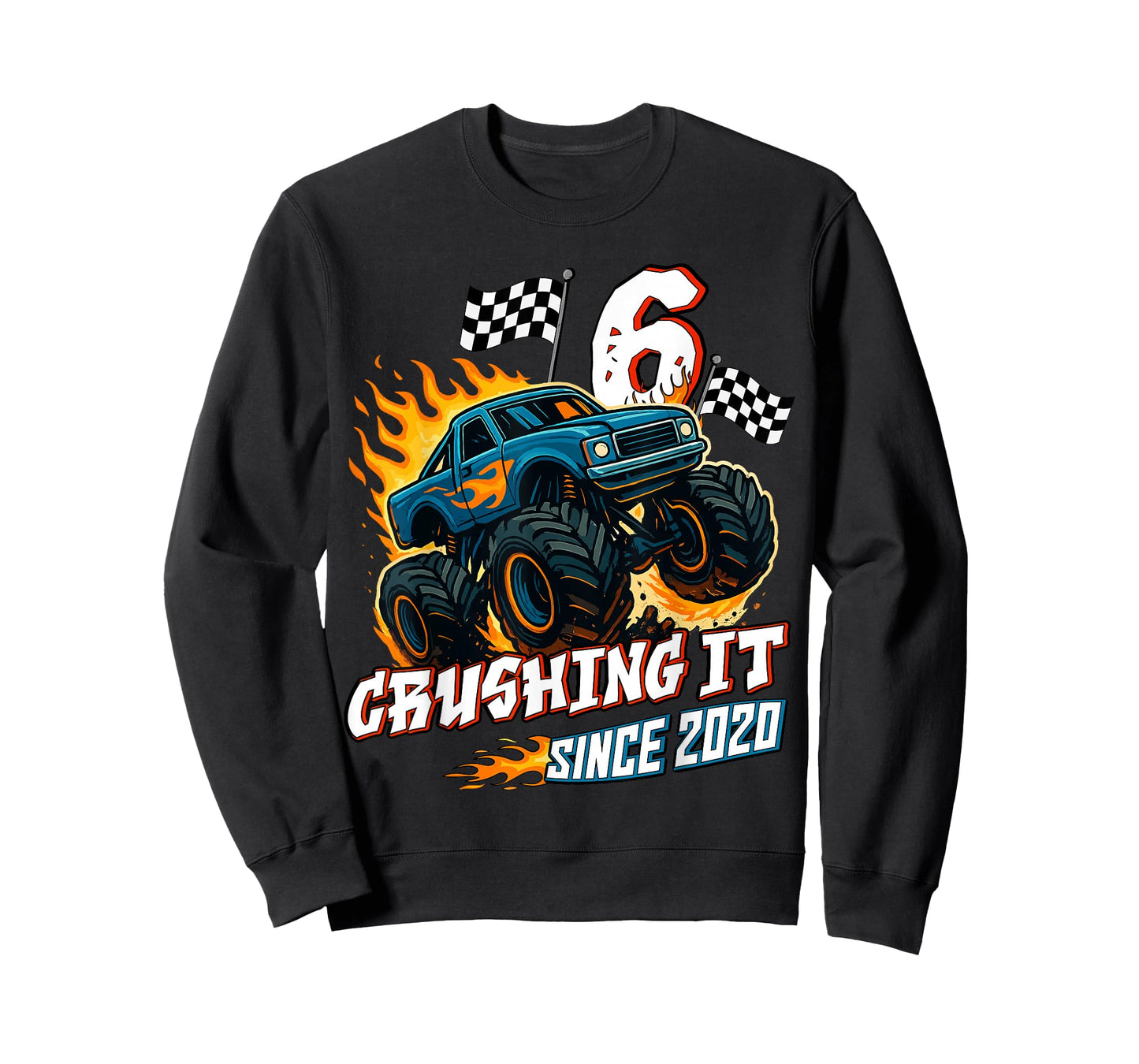Birthday Monster Truck 6 Year Old Boys 6th Party Born 2020 T-Shirt