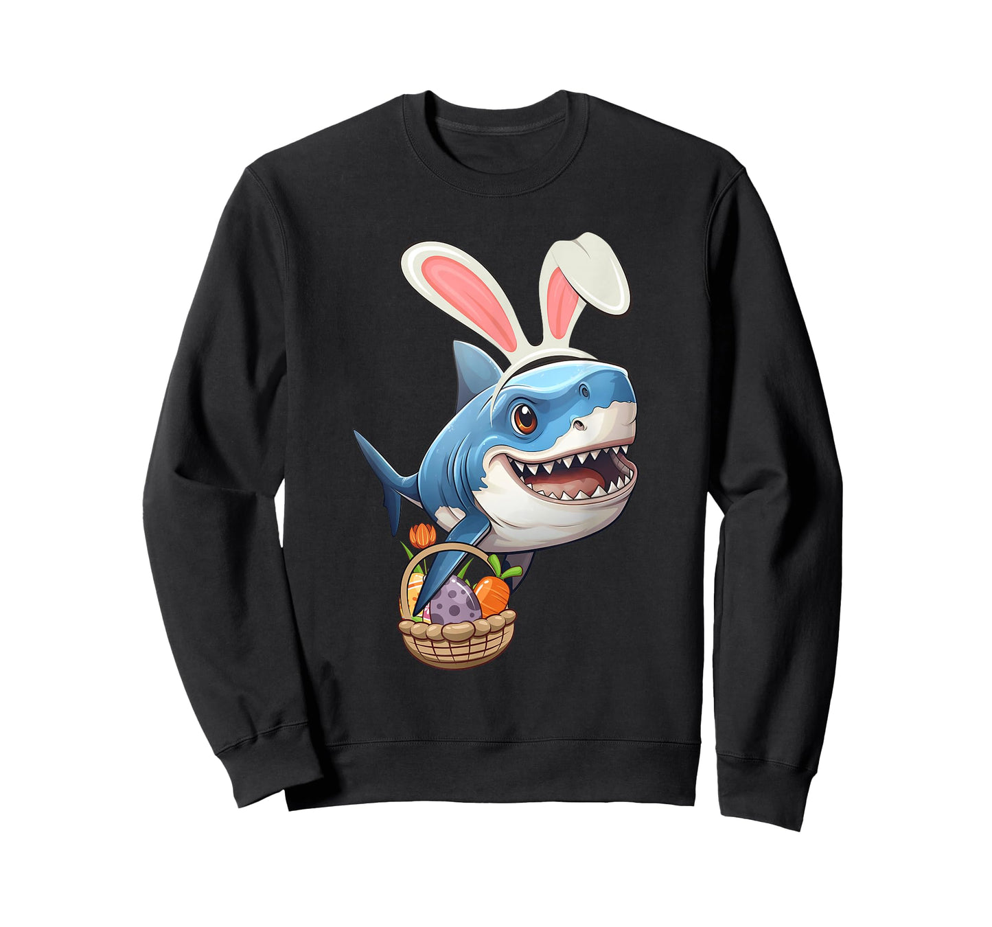 Bunny Shark Easter Eggs Basket Kids Boys Girls T-Shirt