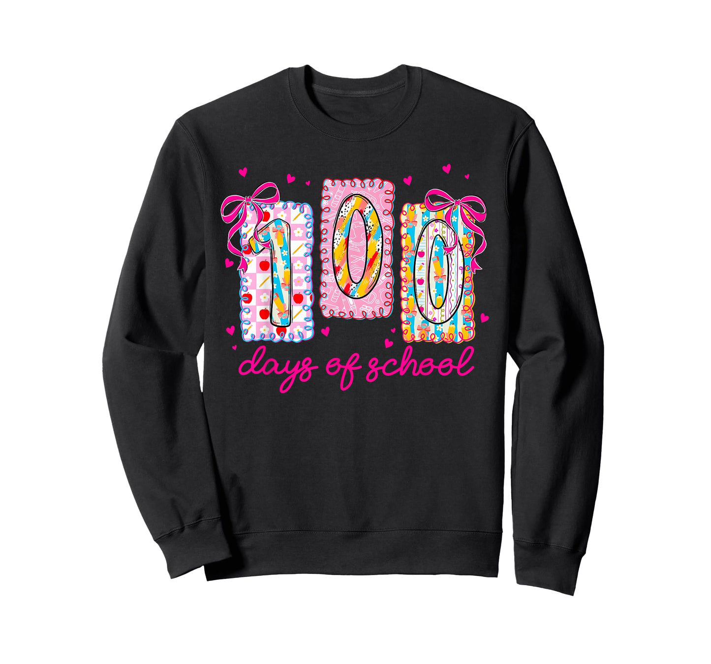 Preppy 100 Days of School Coquette Bow 100th Day of School T-Shirt