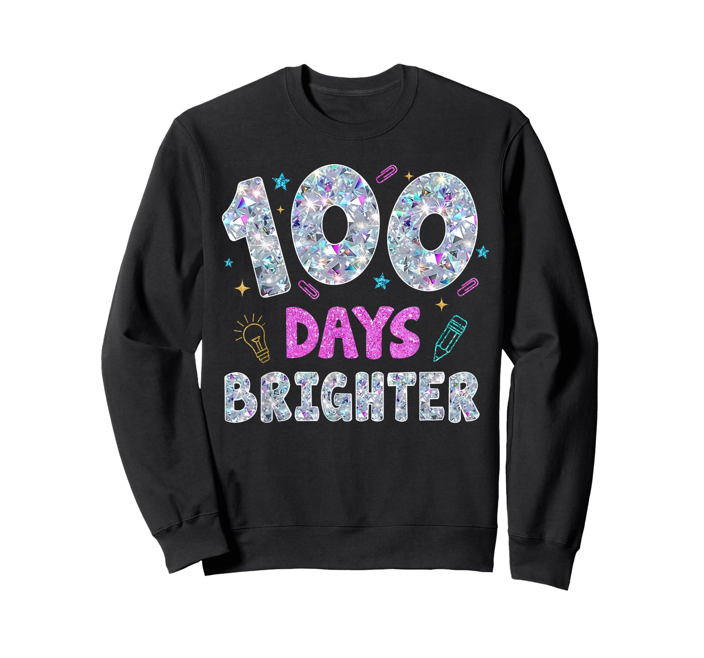 100 Days Brighter Happy 100th Day of School Teachers Kids T-Shirt