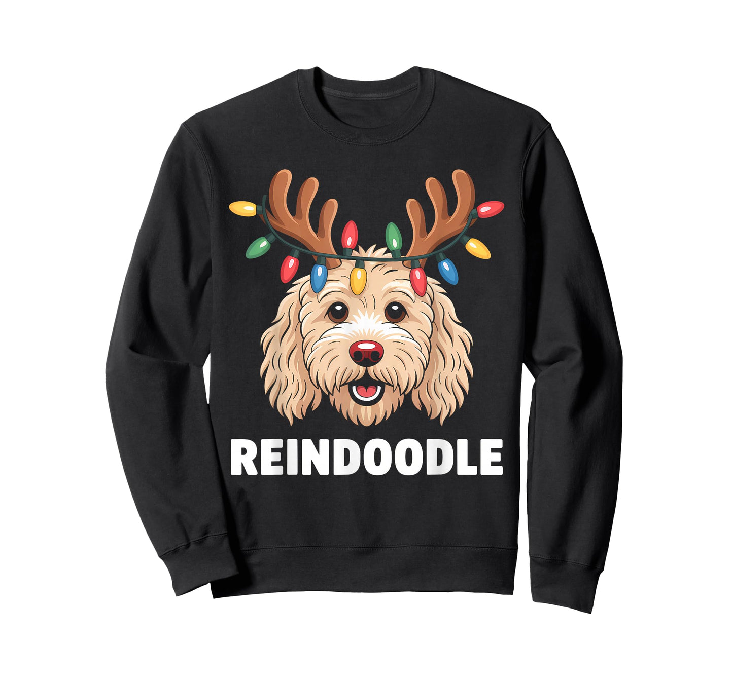 Reindoodle Cute Doodle Dog Christmas T-Shirt