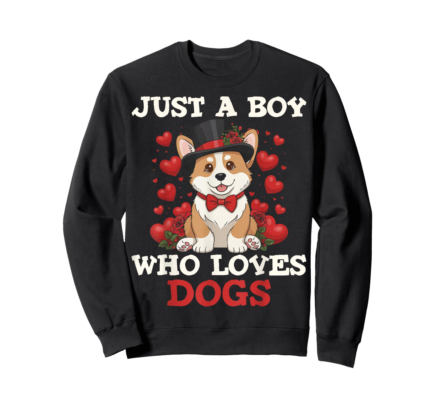 Just A Boy Who Loves Dogs Cute Corgi Dog Pet Animal Lovers T-Shirt