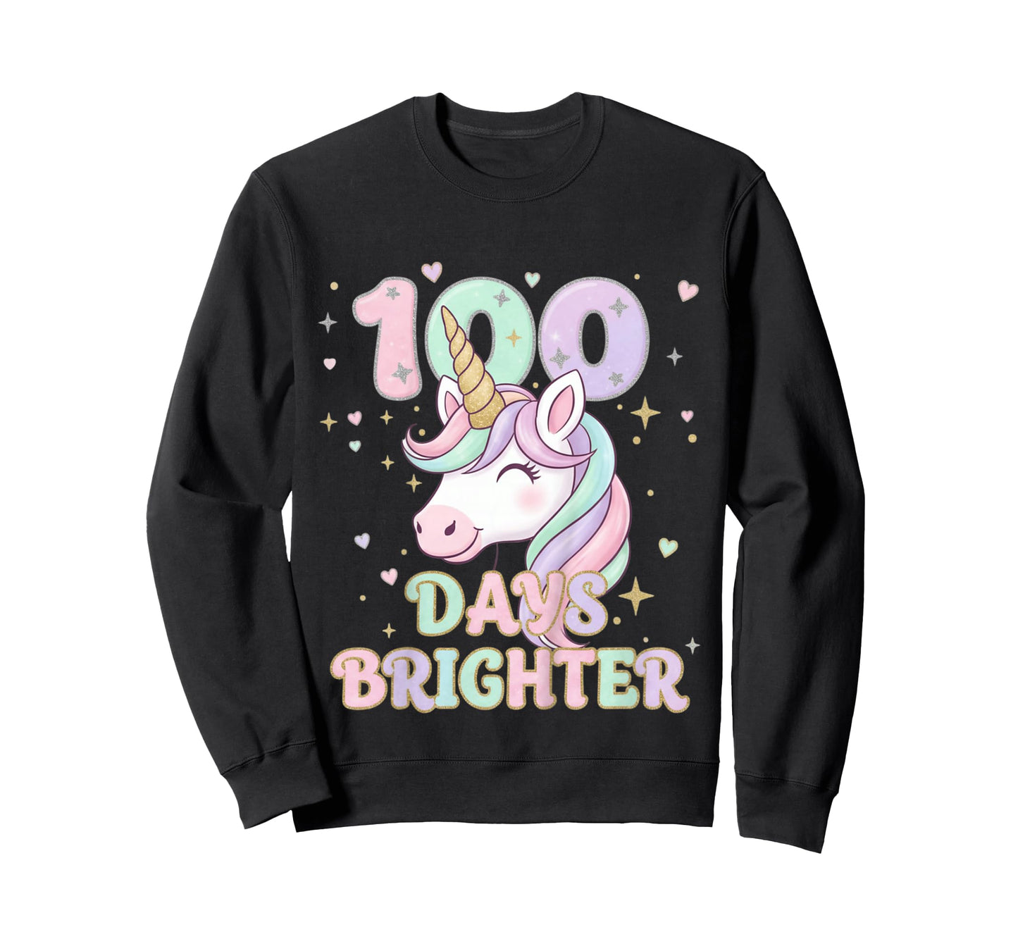 100 Days of School Unicorn 100 Days Brighter T-Shirt