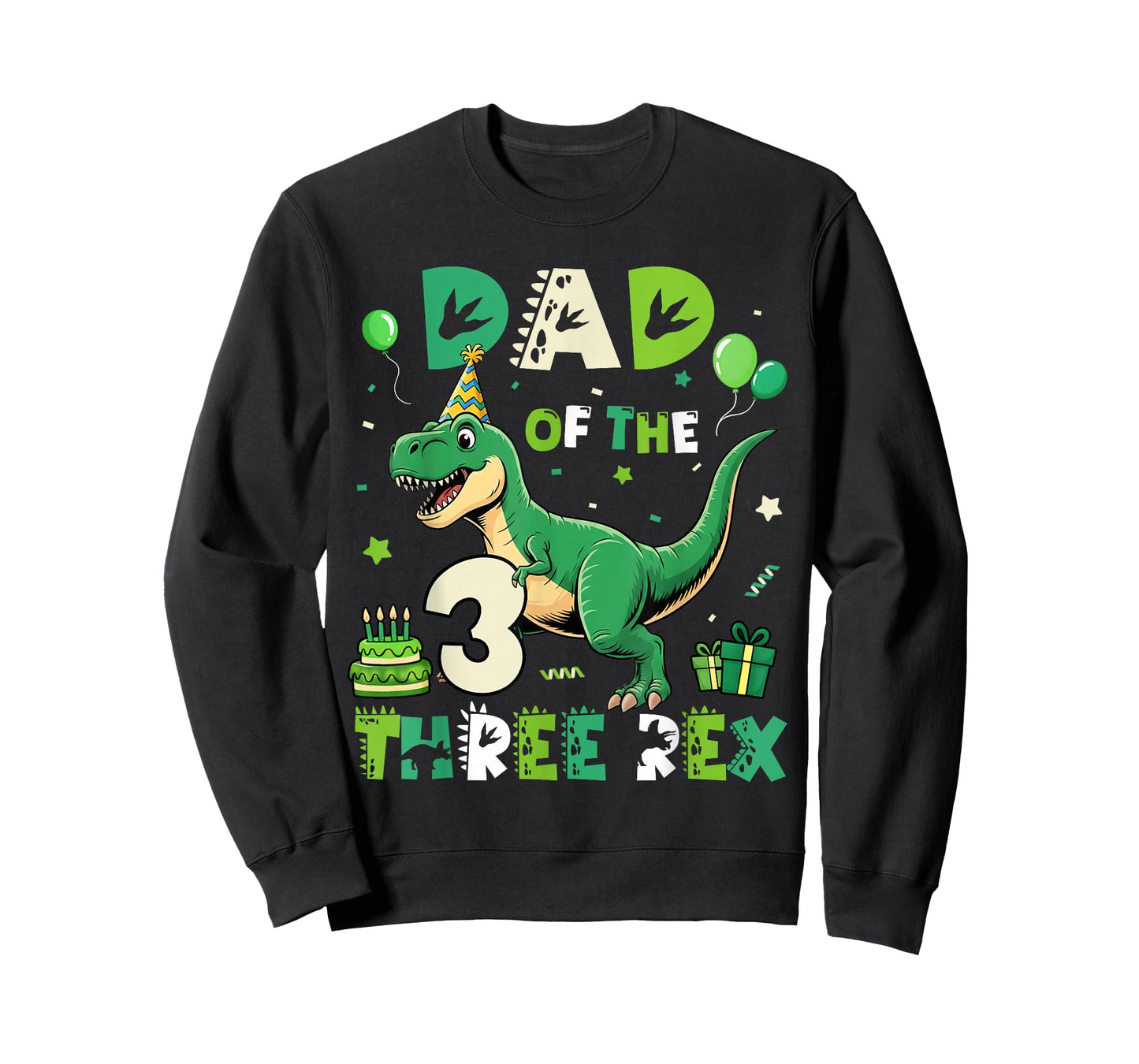 Dad of The Three Rex Birthday Dinosaur Family Matching T-Shirt
