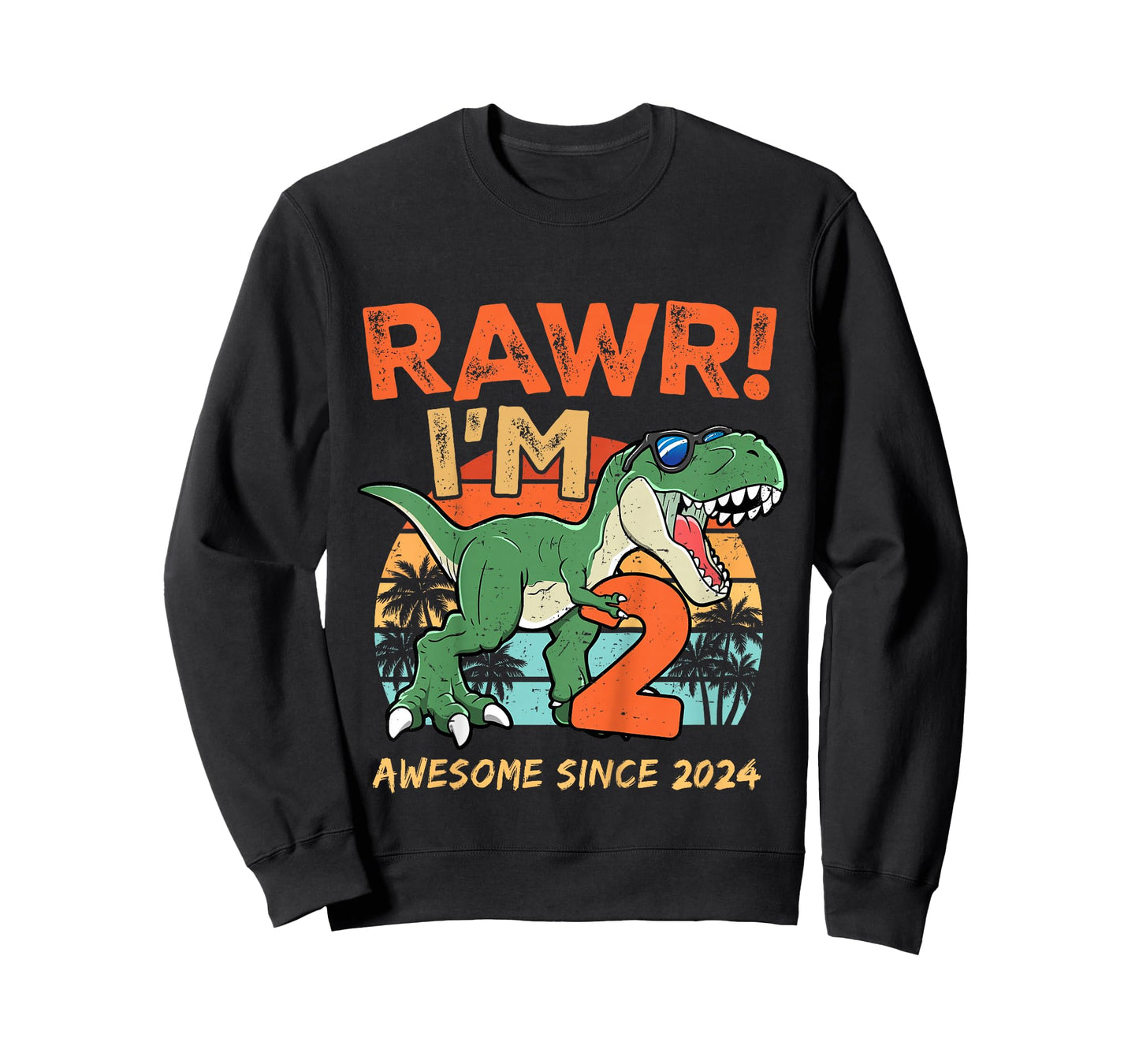 Rawr I'm Two Rex 2nd Birthday Second Dinosaur 2 Year Old T-Shirt