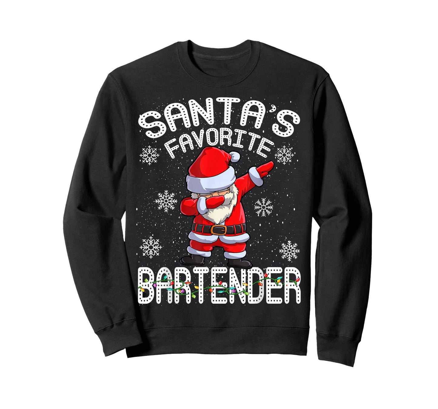 Santa's Favorite Bartender Christmas T-Shirt