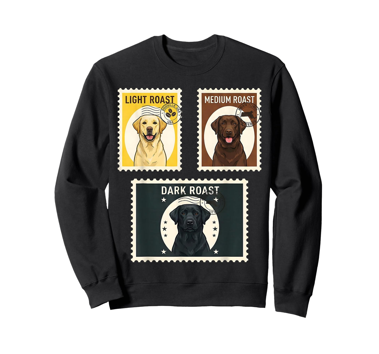 Funny Labrador Retriever Coffee Roast Stamp Vintage Tee T-Shirt