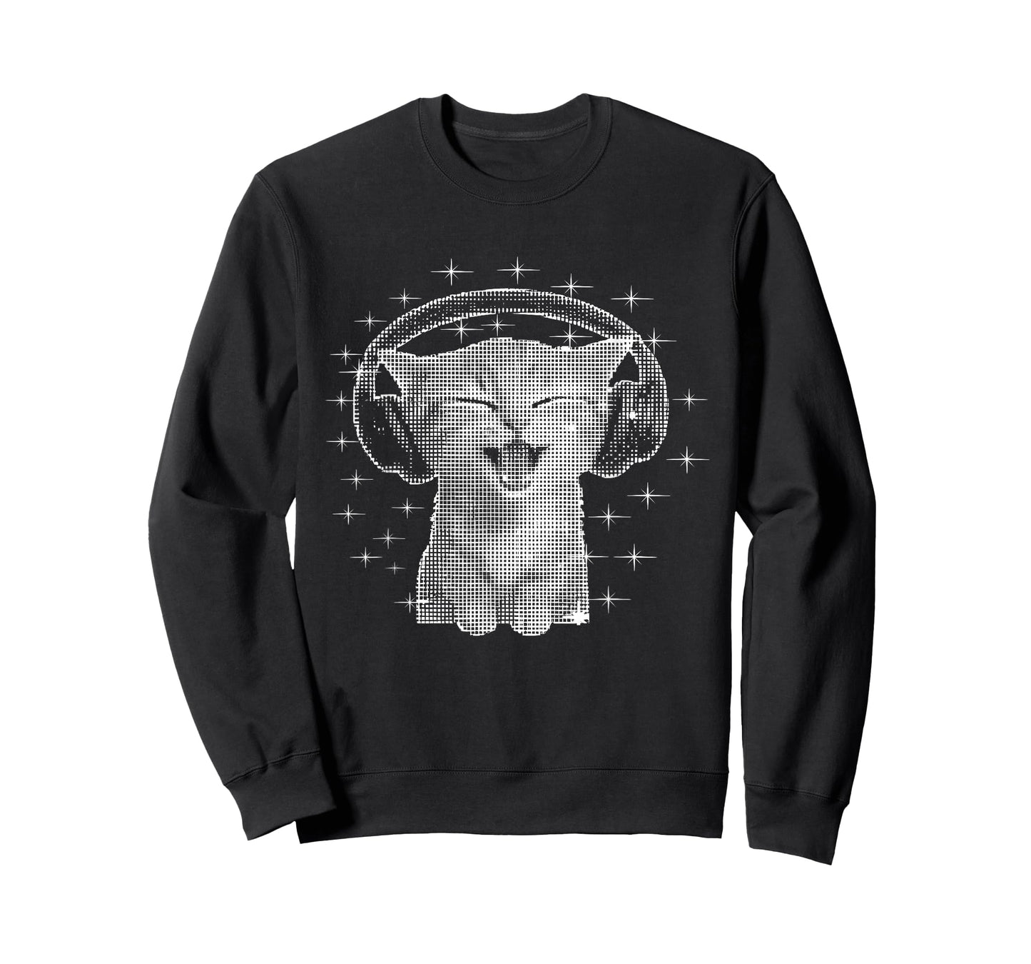 Cute Headphones Cat Funny Y2k Grunge Silly Graphic Meme T-Shirt
