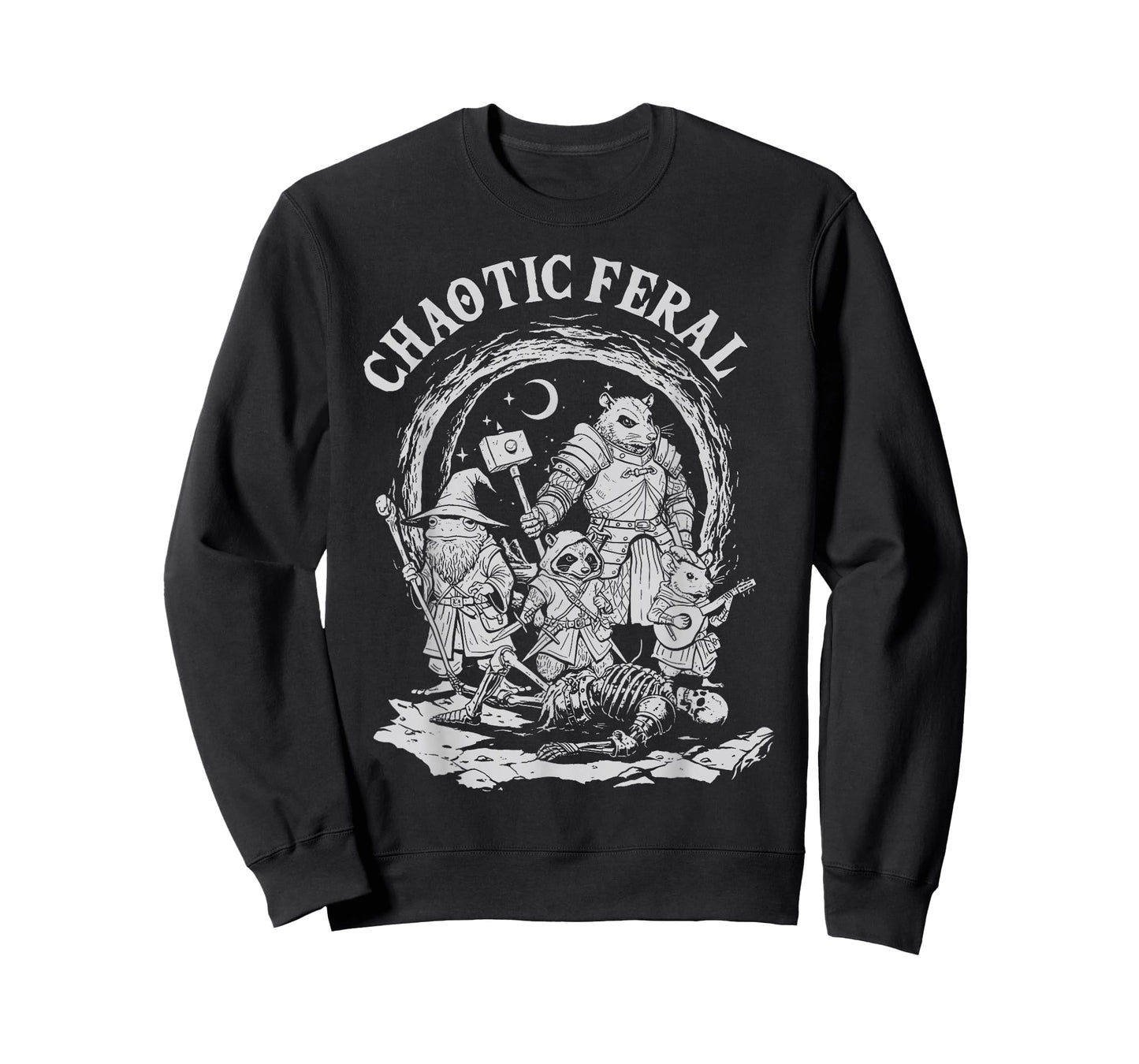 Chaotic Feral Funny RPG Party Fantasy Animal Meme T-Shirt