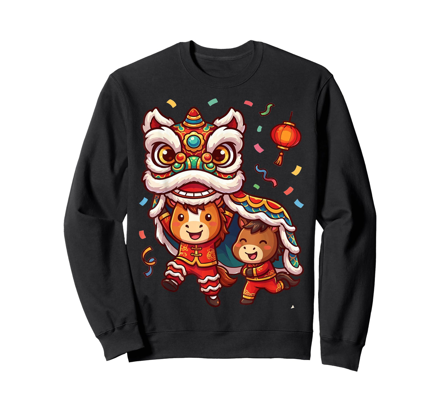Lion Dance Lunar New Year 2026 Cute Horse Chinese Parade T-Shirt