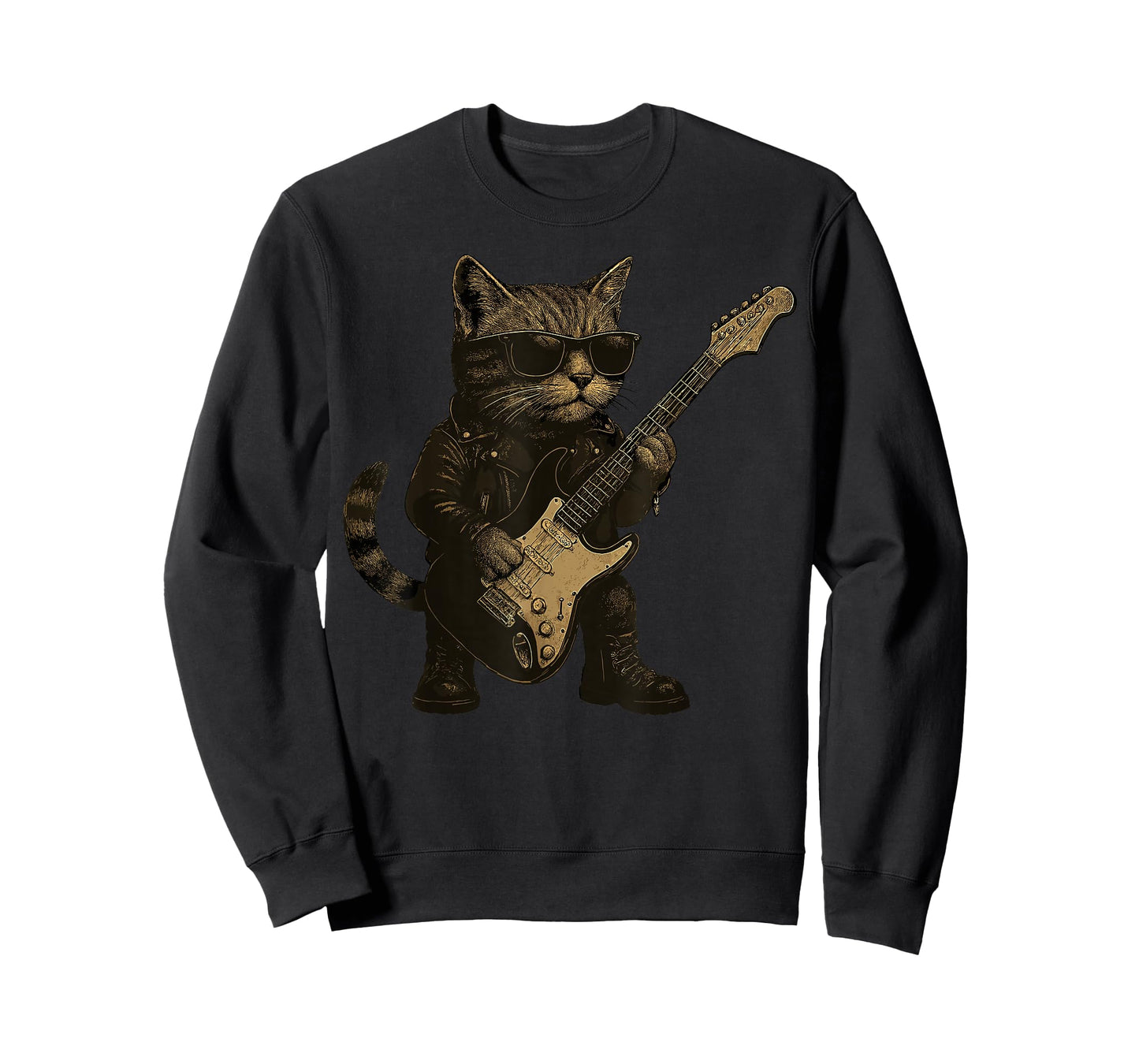 Rockstar Cat with Guitar T-Shirt