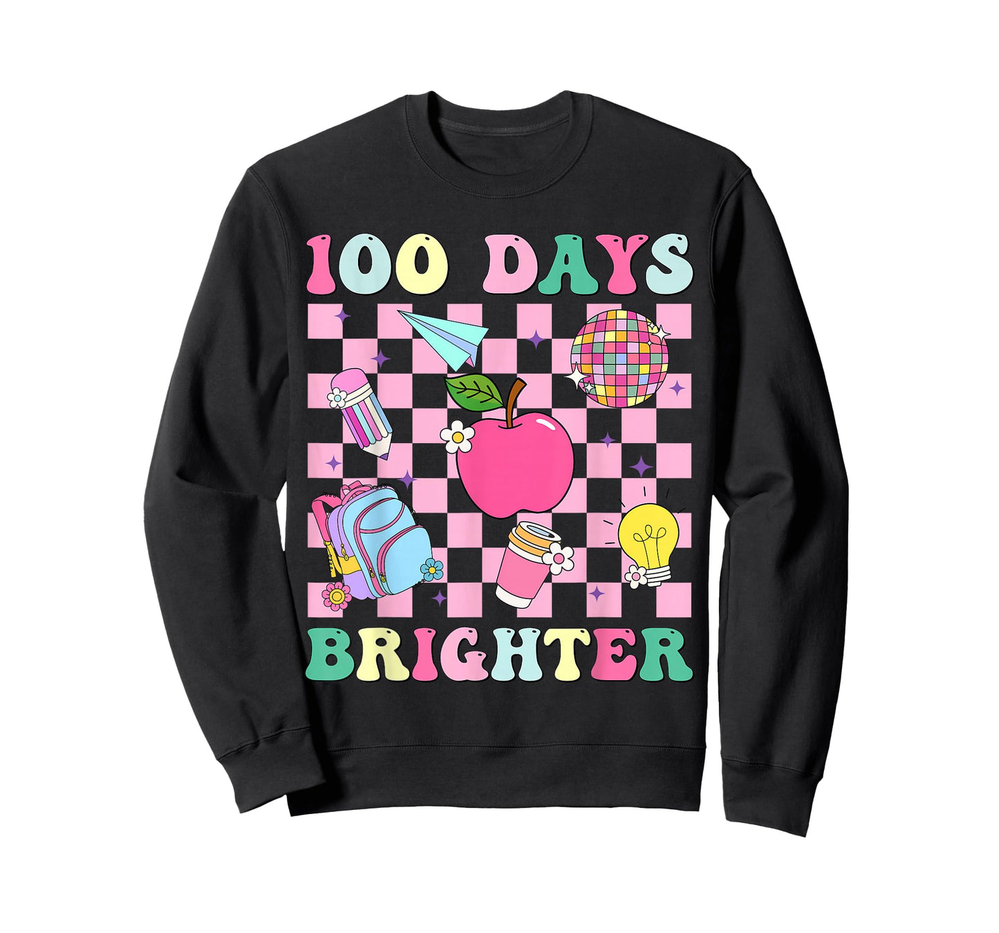 100 Days Brighter Retro Disco 100th Day of School Teacher T-Shirt