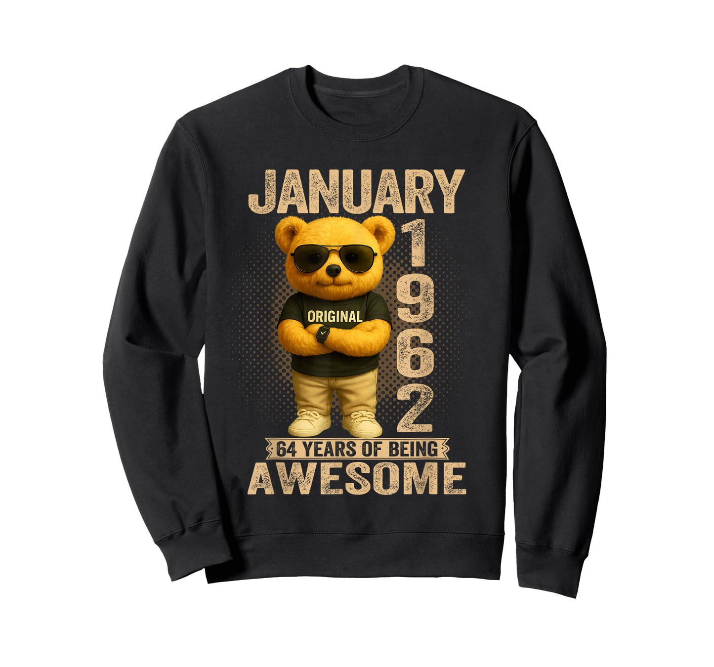 64 Year Old January 1962 Teddy Bear 64th Birthday Men Women T-Shirt