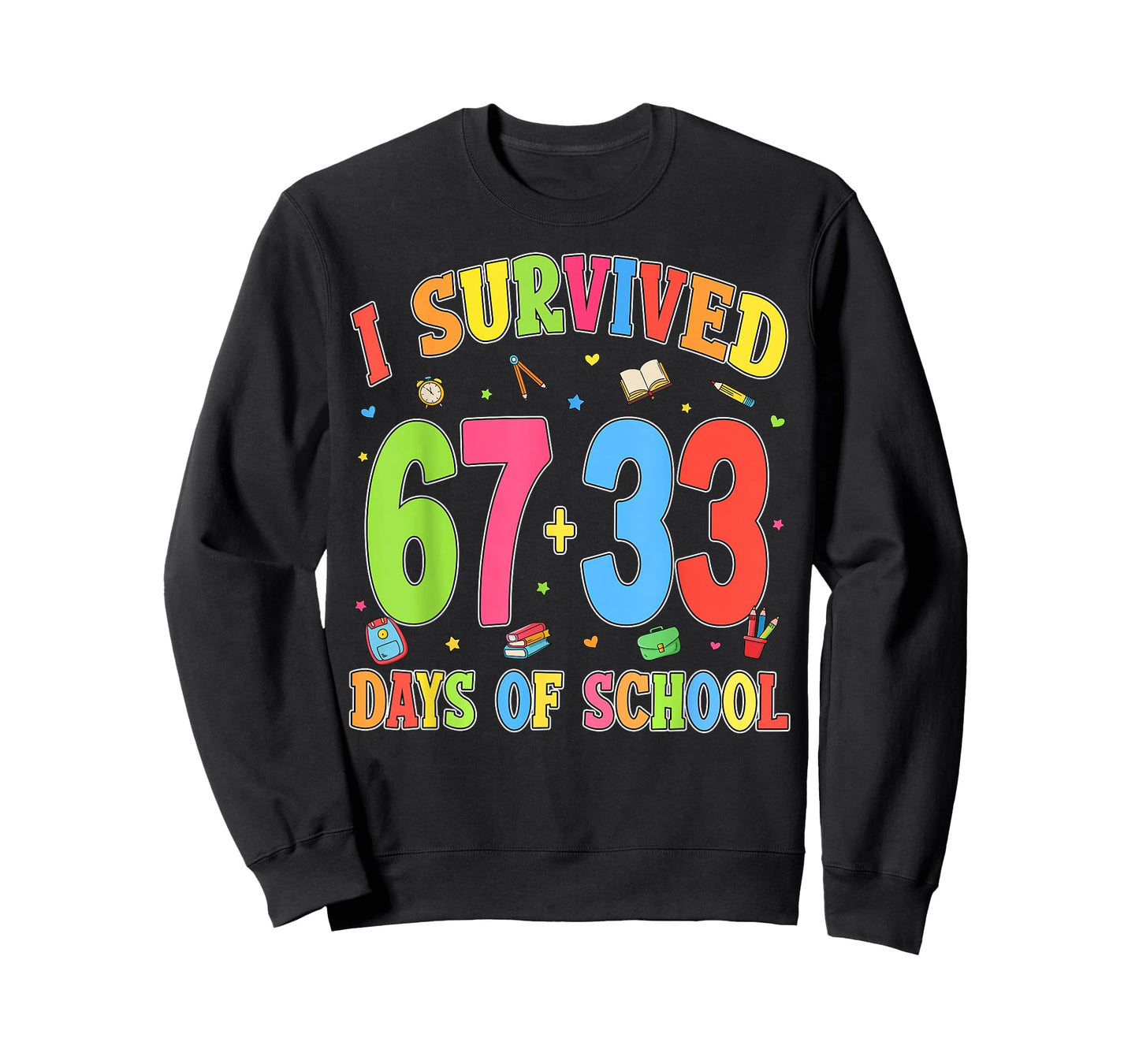 I Survived 67 + 33 Days of School 100th Day of School Kids T-Shirt