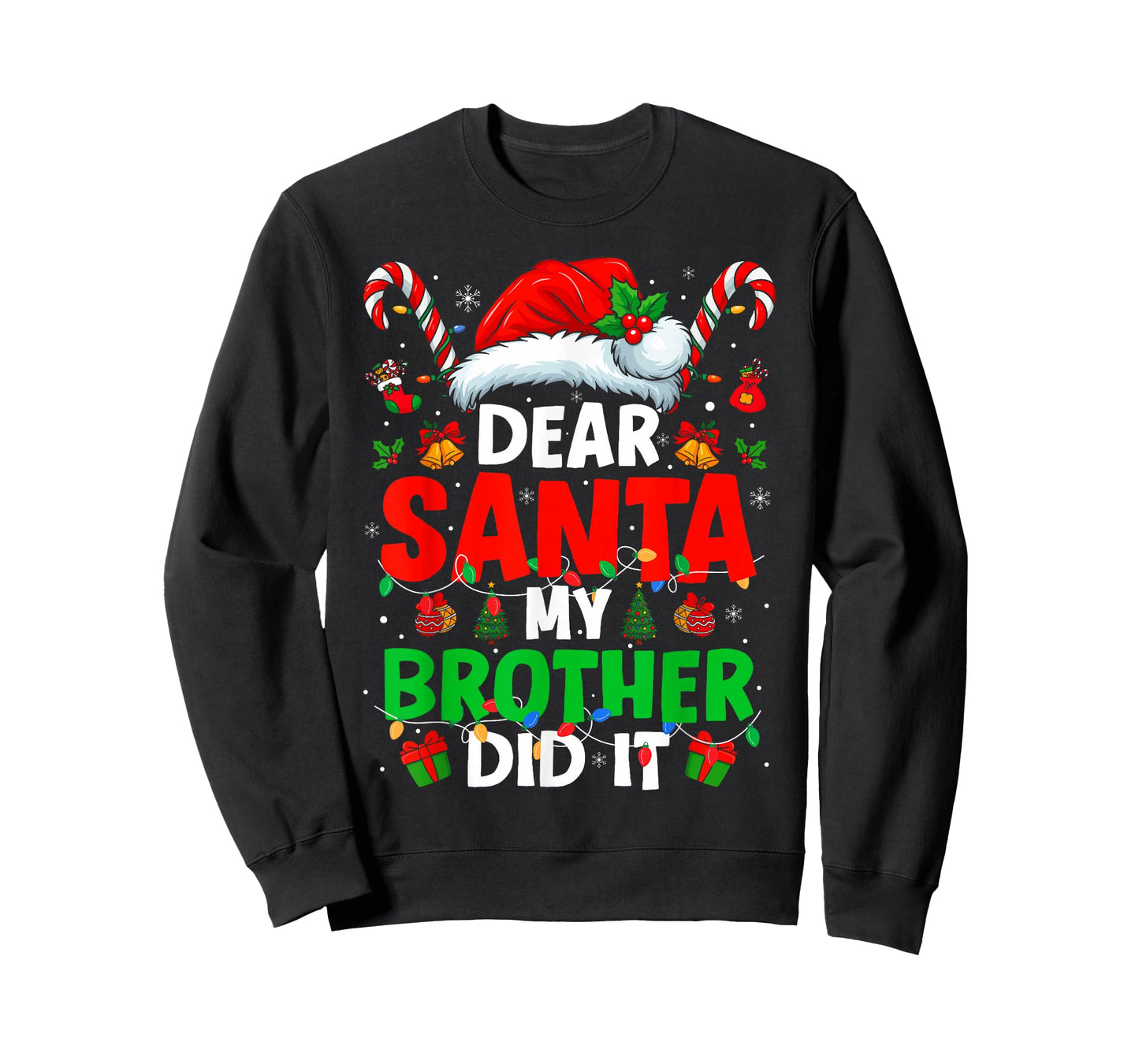 Dear Santa My Brother Did It Funny Christmas Boys Girls Kids T-Shirt