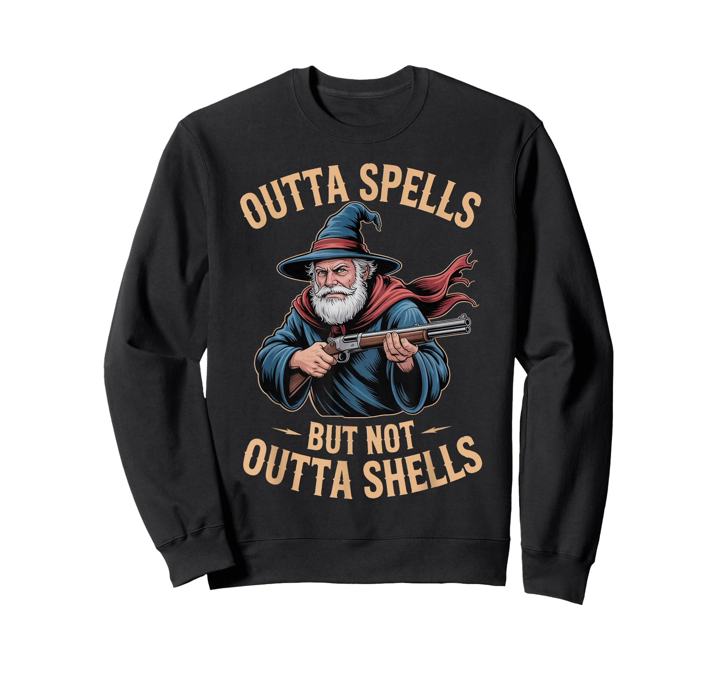Outta Spells But Not Outta Shells Wizard Fantasy Meme T-Shirt