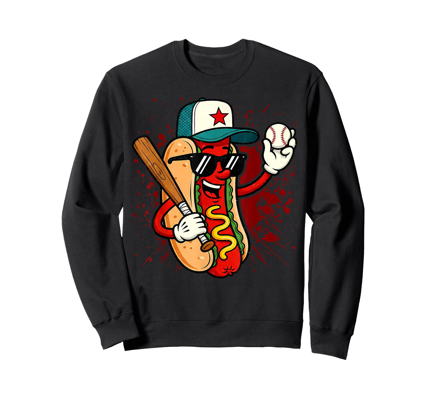 Retro Vintage Baseball Hot Dogs - Funny T-Shirt