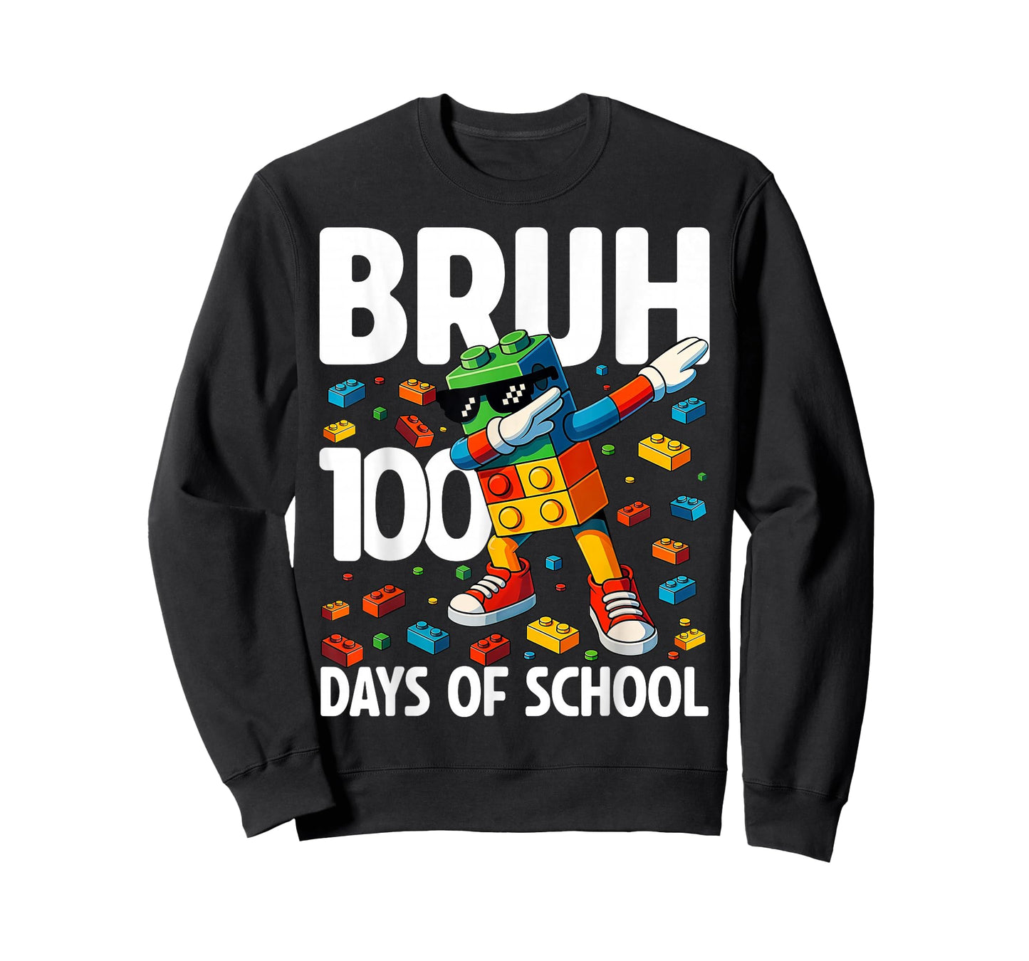 Master Builder Dabbing Blocks Bricks Bruh 100 Days of School T-Shirt