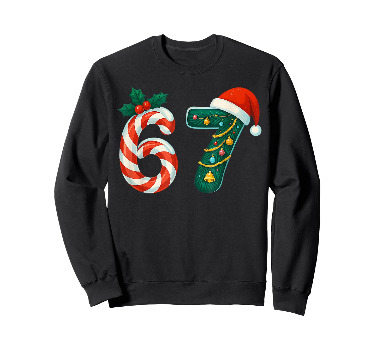 Funny Six Seven 6 7 Meme Christmas Family Xmas Santa 67 T-Shirt
