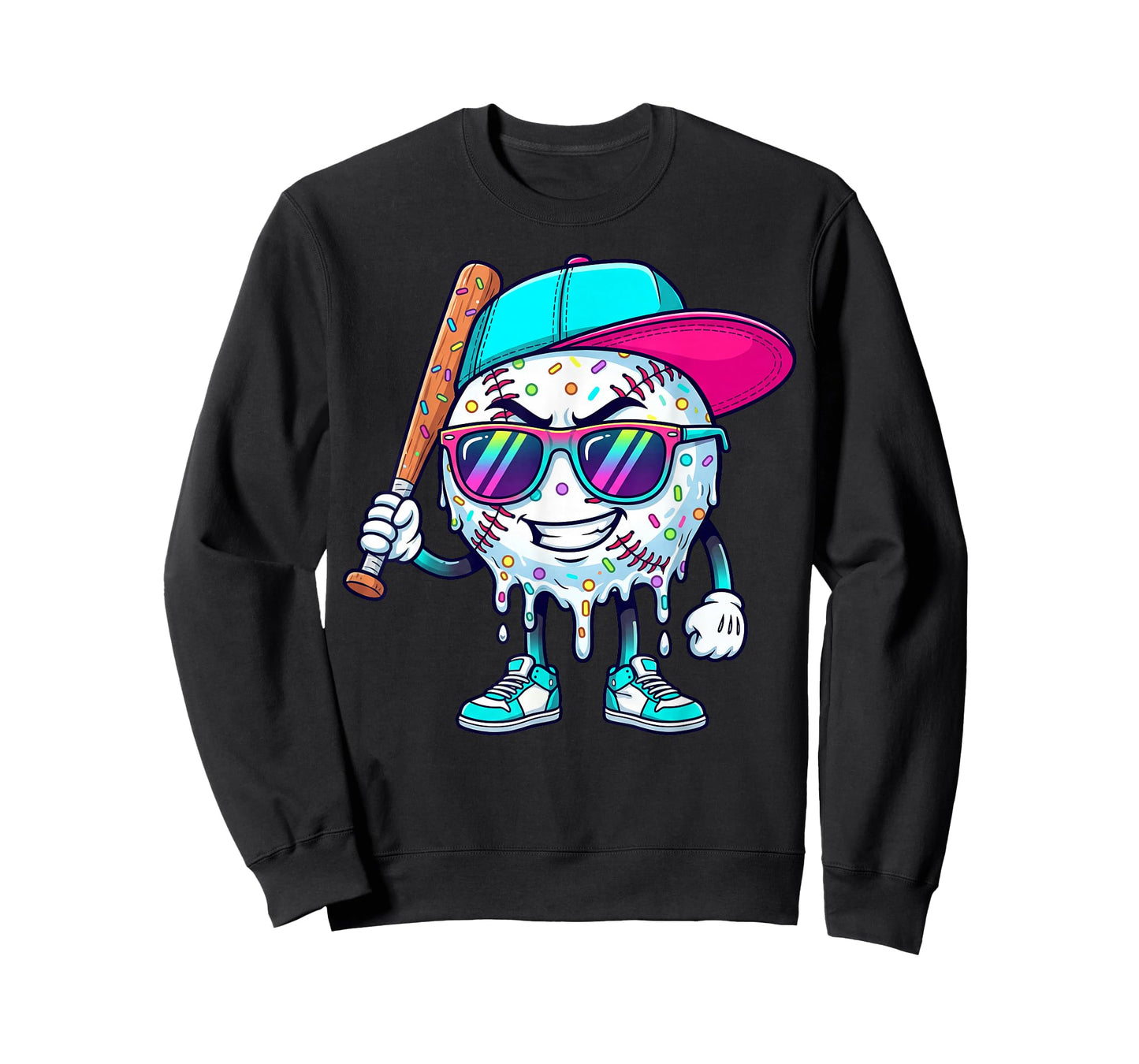 Youth Baseball Drip Ice Cream T-Shirt