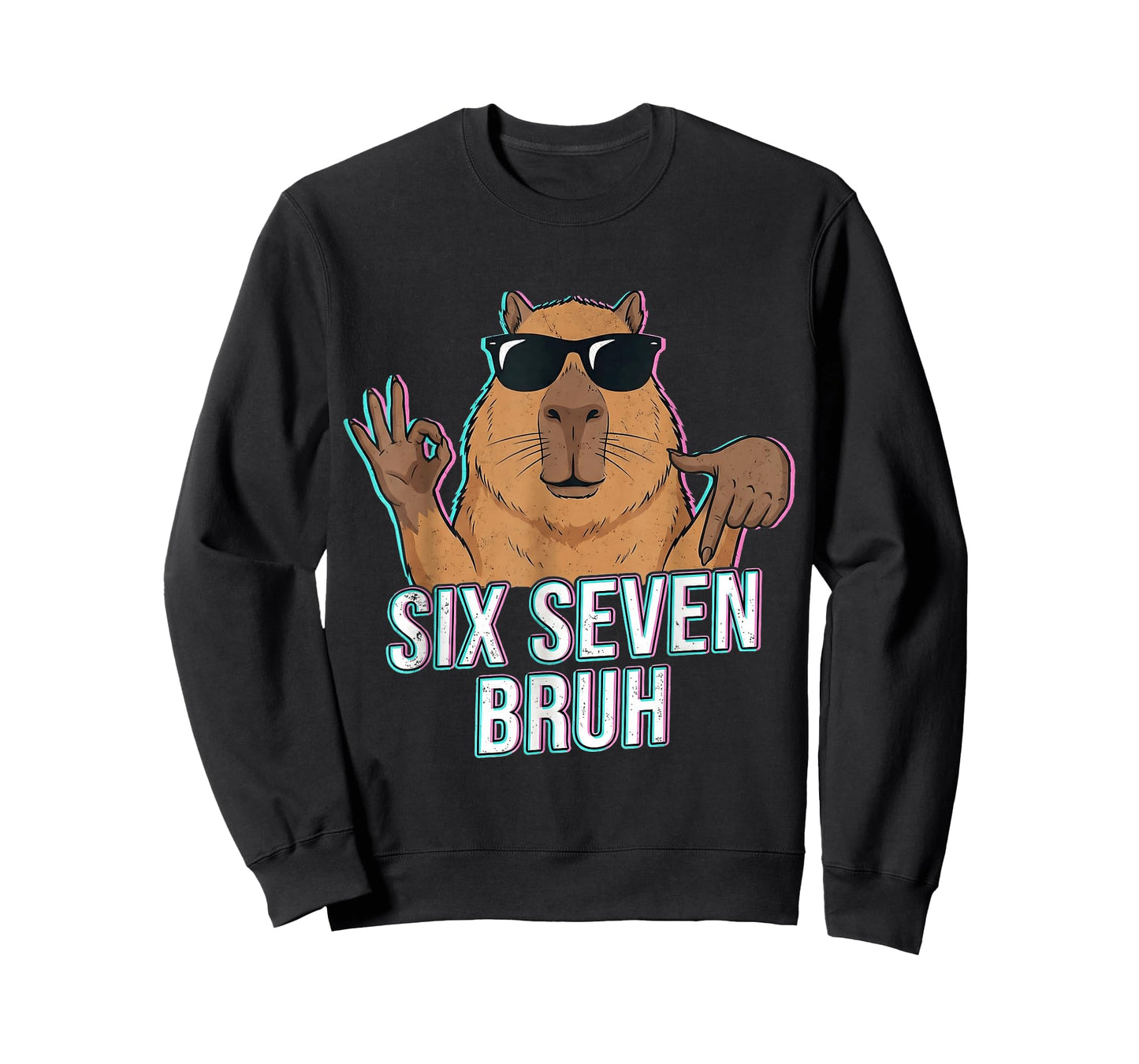 Six Seven Bruh Capybara 67 Boys Teens Kids Animals Lover 6 7 T-Shirt
