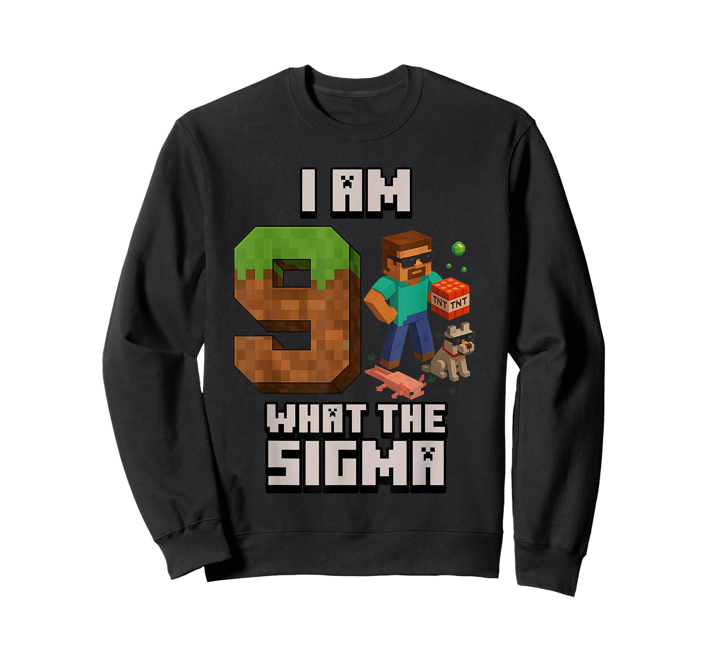 9th Birthday What The Sigma Pixel 9 Bday Gamer Boys Kids T-Shirt