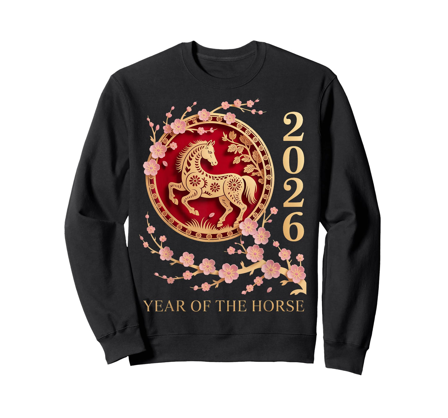 Blossom Tree Zodiac Chinese Lunar New Year of The Horse 2026 T-Shirt