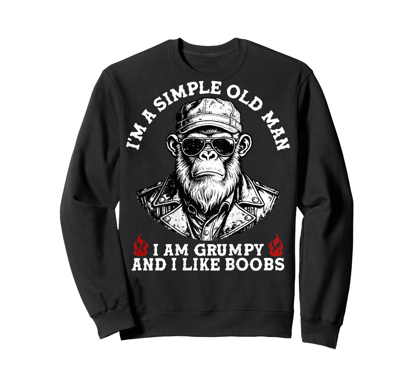 I'm A Simple Old Man I Am Grumpy and I Like Boobs (On Back) T-Shirt