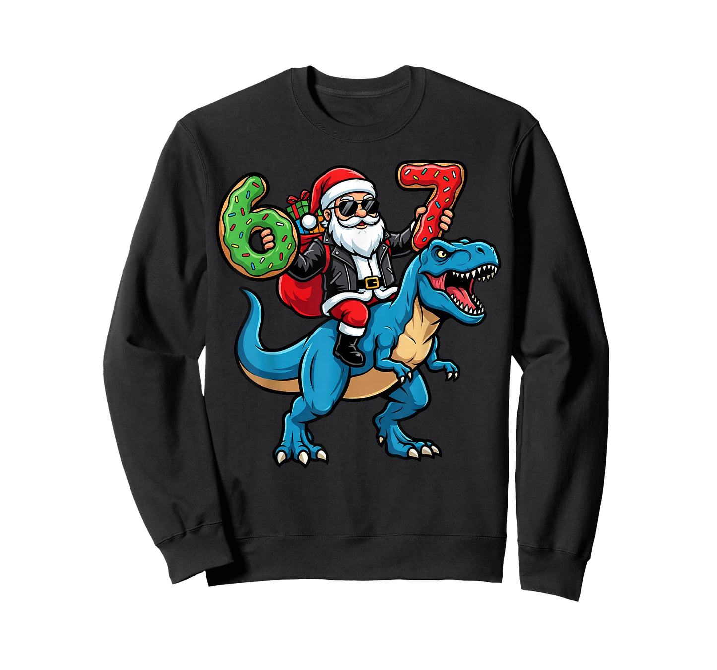 67 Christmas 6 7 Meme Funny Santa Six Seven Xmas Boys Girls T-Shirt