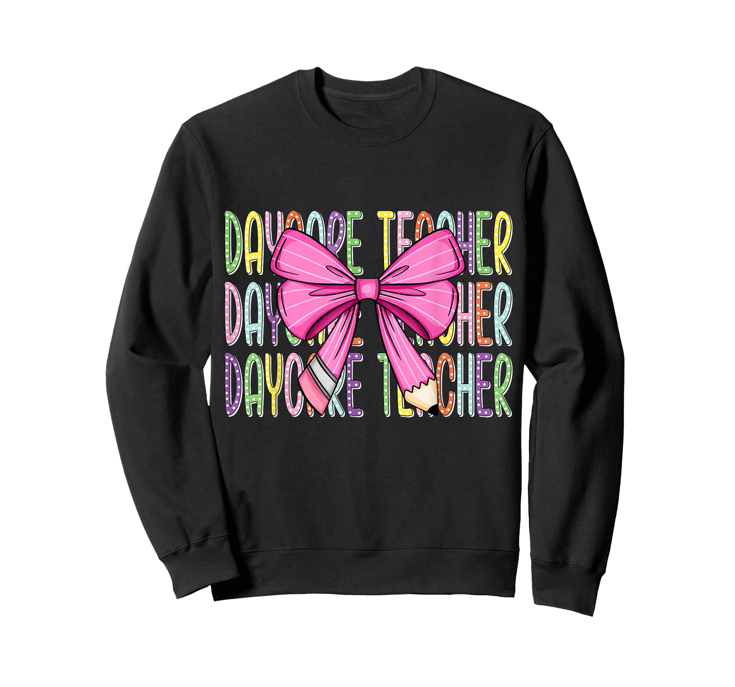 Colorful Daycare Teacher Bow Shirt T-Shirt