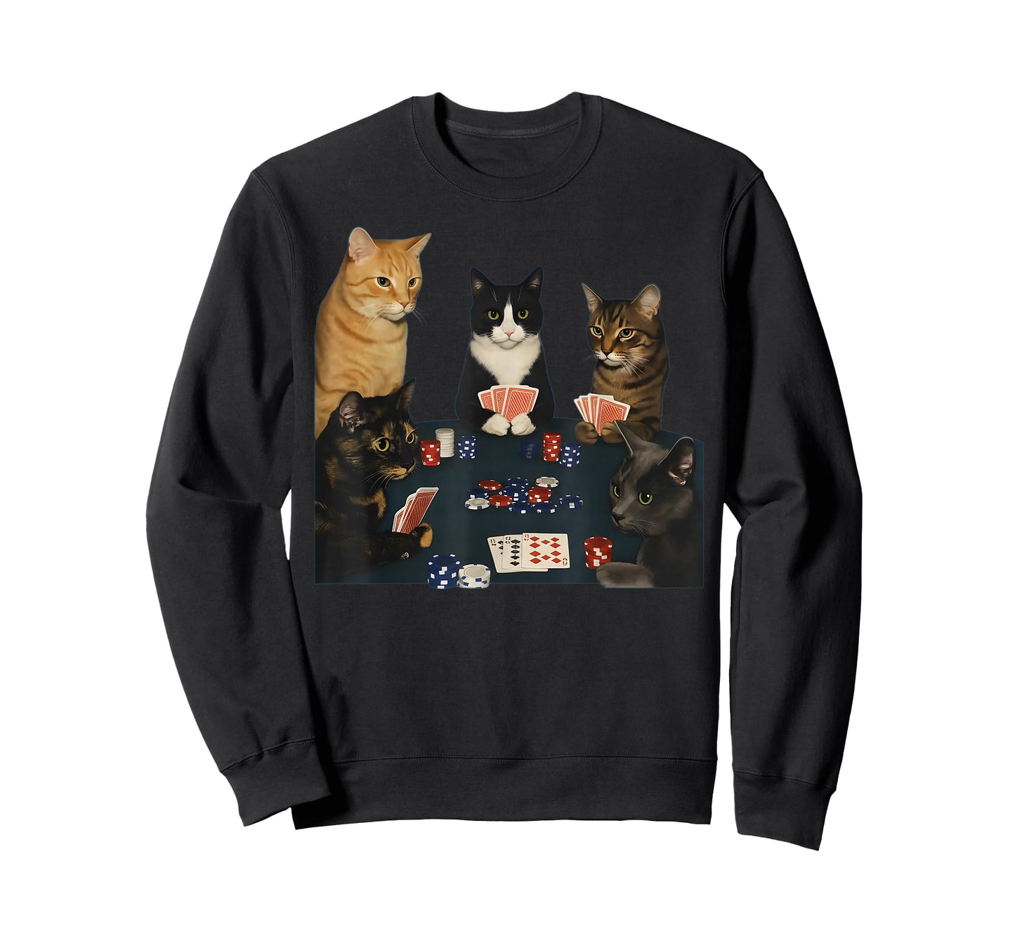 Vintage Cats Playing Pokerr Meme Funny Poker Gifts T-Shirt