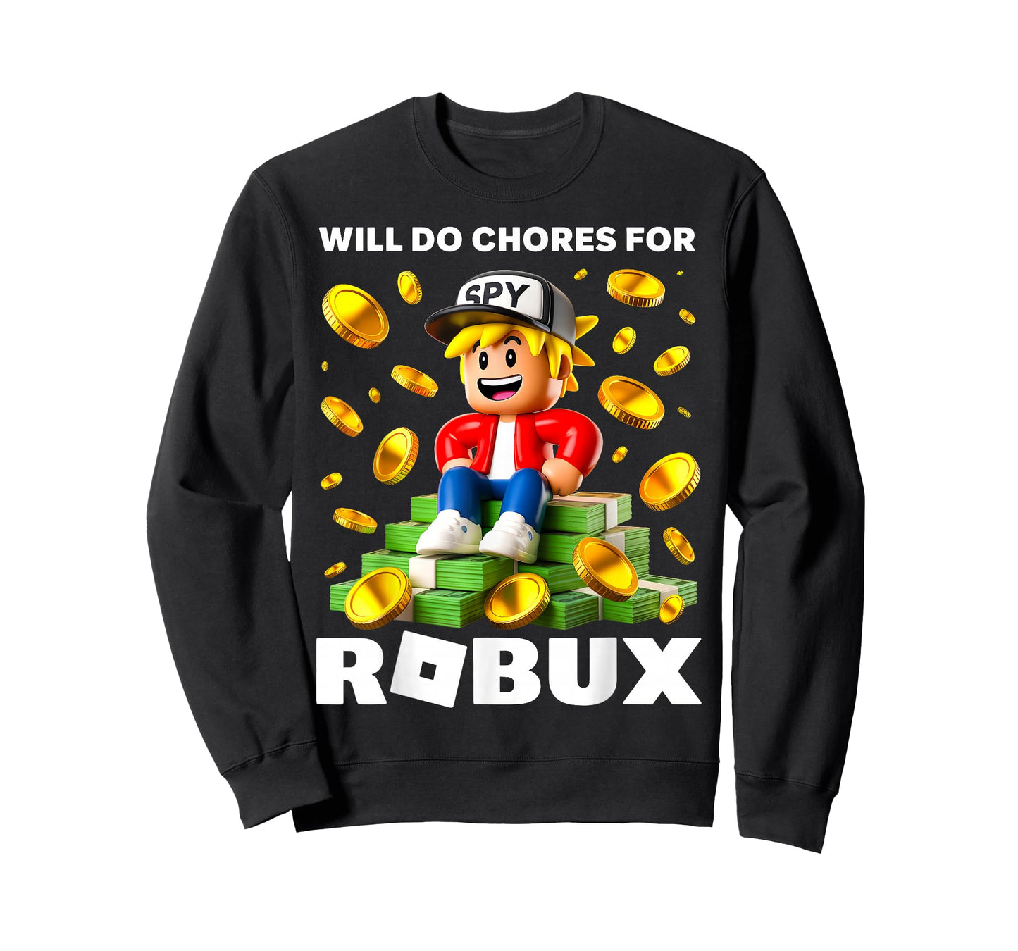 Will Do Chores for Robux Funny Gamer Boy Kids Video Game T-Shirt