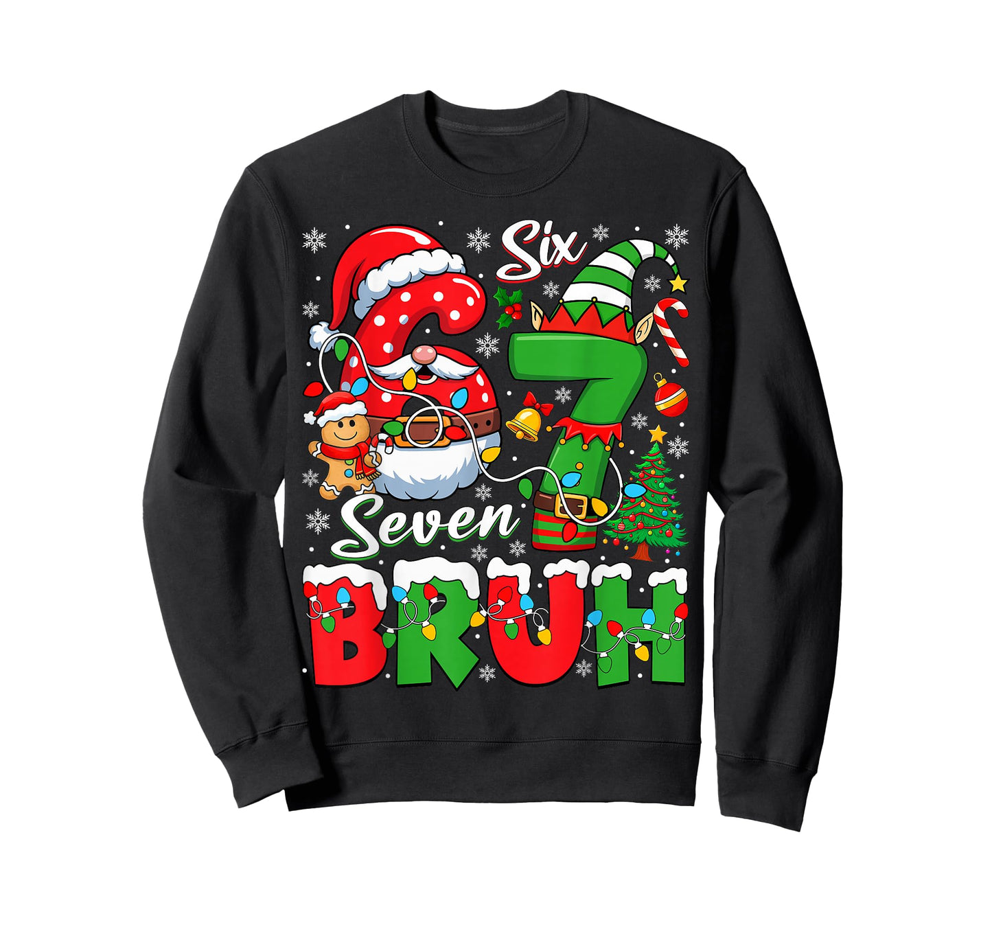 Funny Bruh Six Seven 6 7 Meme Christmas 67 Boy Girl Kids T-Shirt