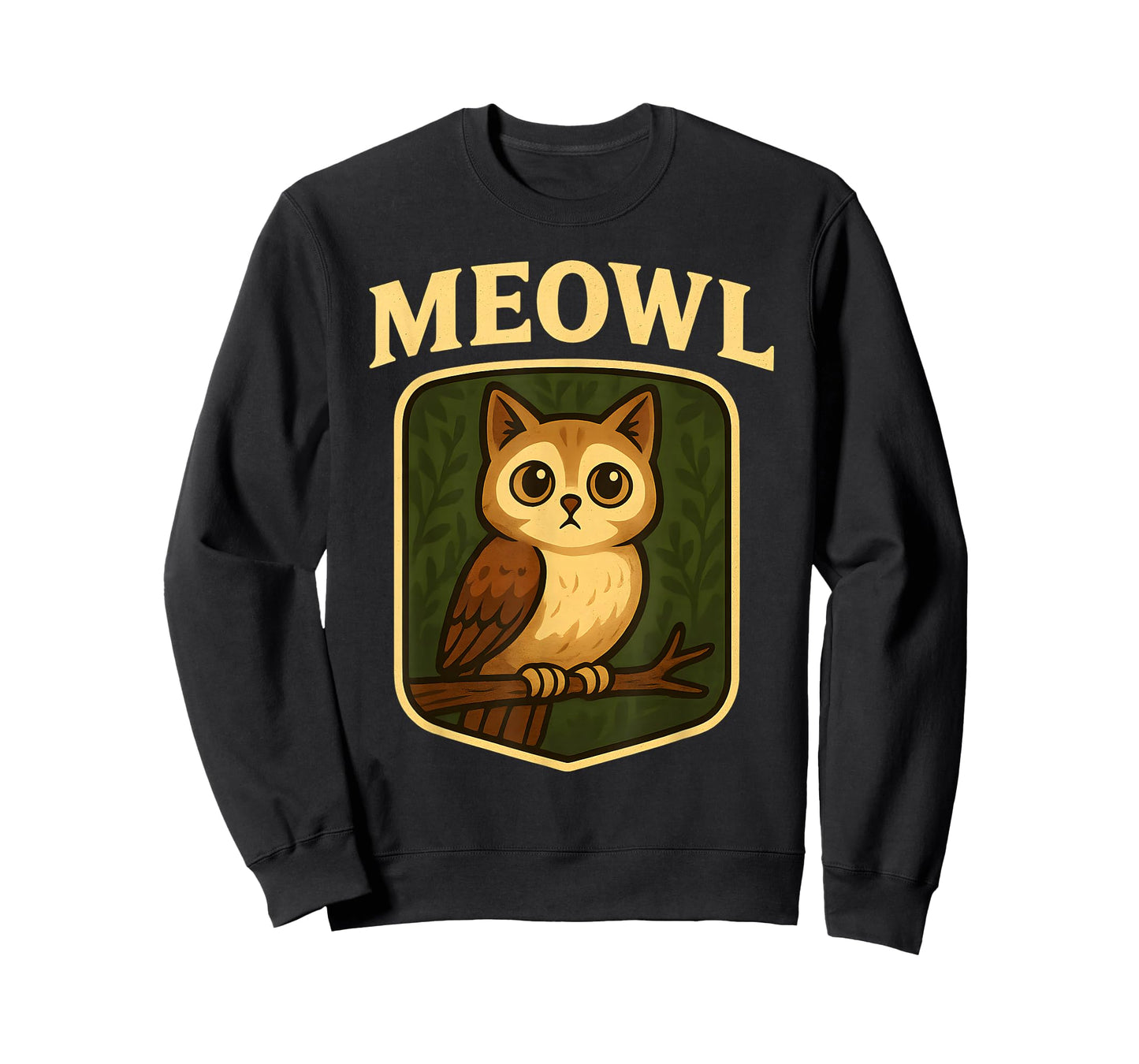 Meowl - Funny Meow Cat Owl Brainrot Meme Teen Kids Gaming T-Shirt