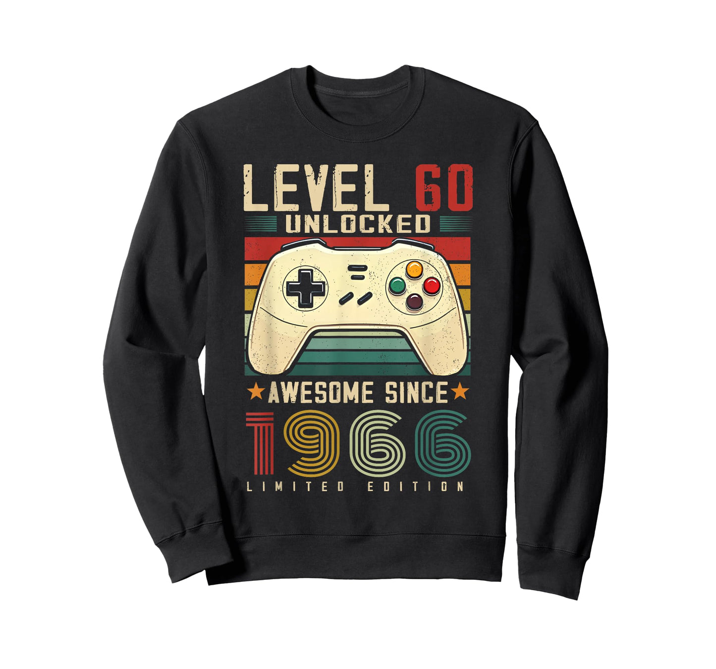 Level 60 Unlocked Awesome Since 1966 60th Birthday Gaming T-Shirt